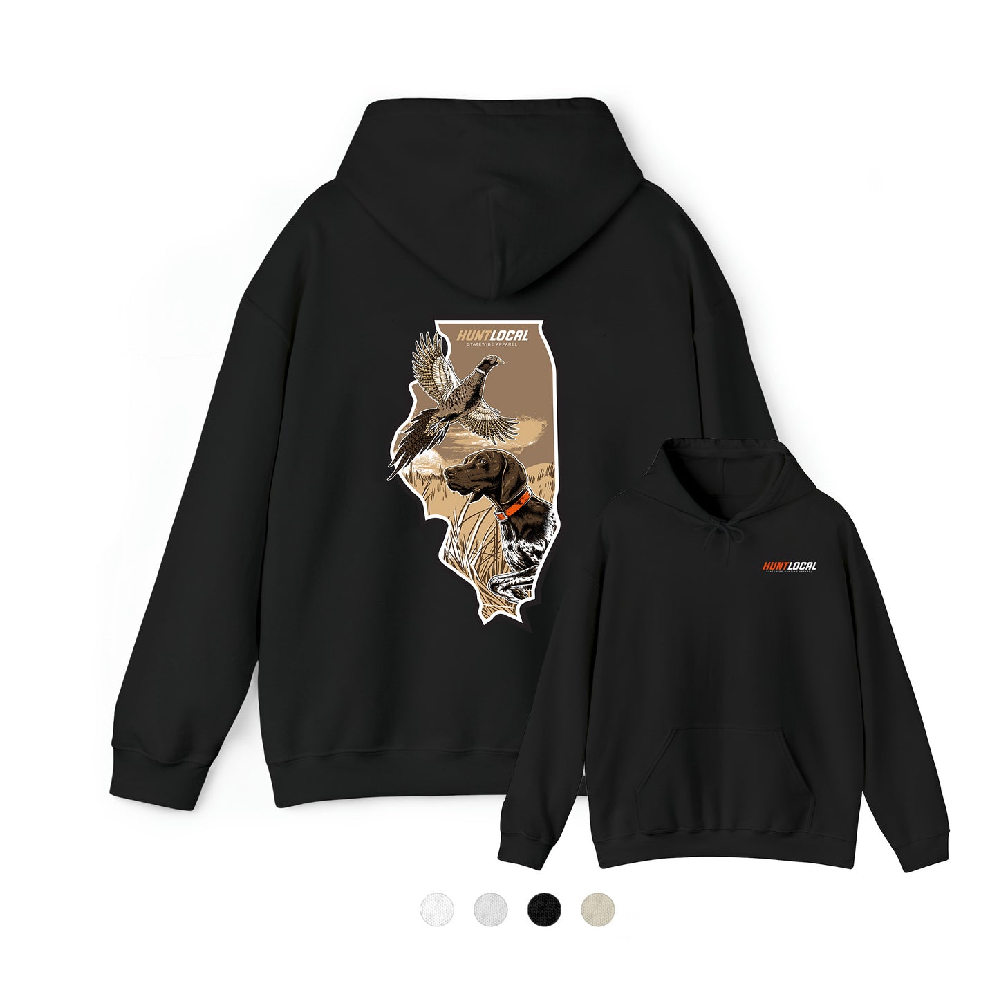 Illinois - Upland Bird Dog Hoodie (back)