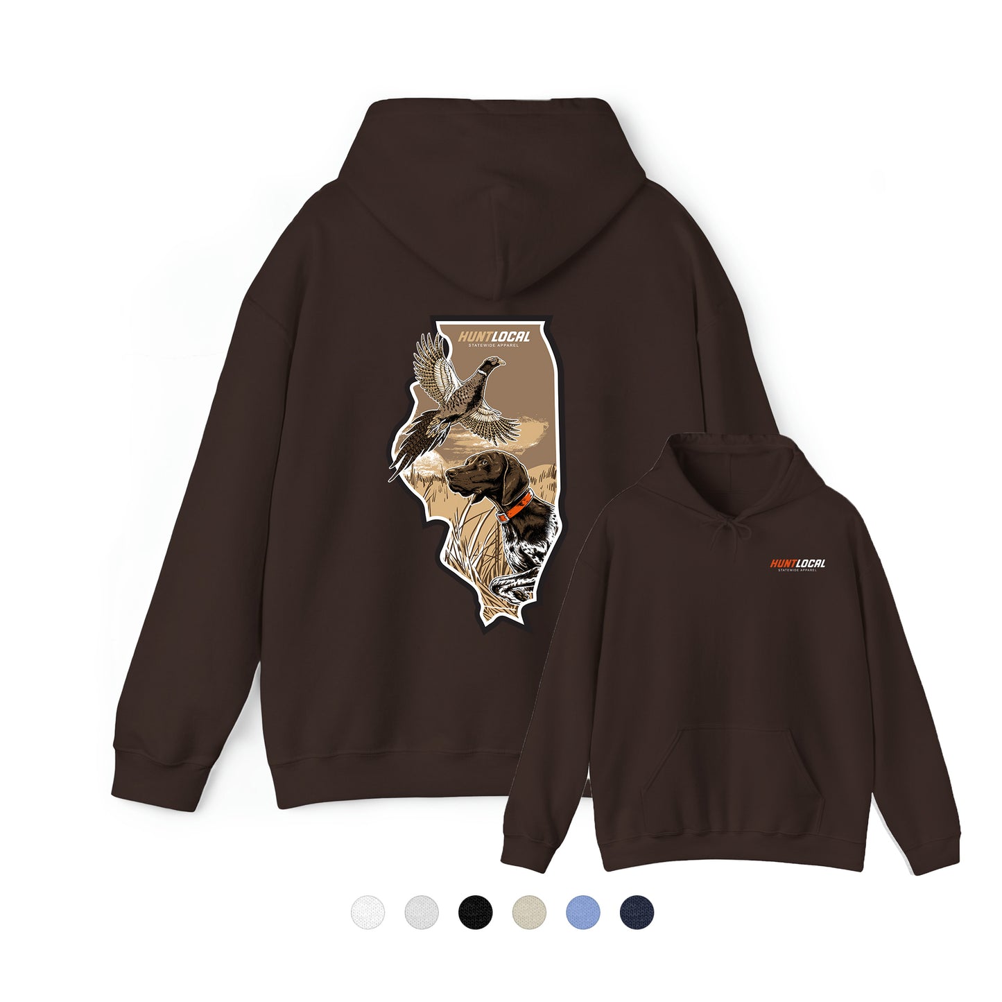 Illinois - Upland Bird Dog Hoodie (back)