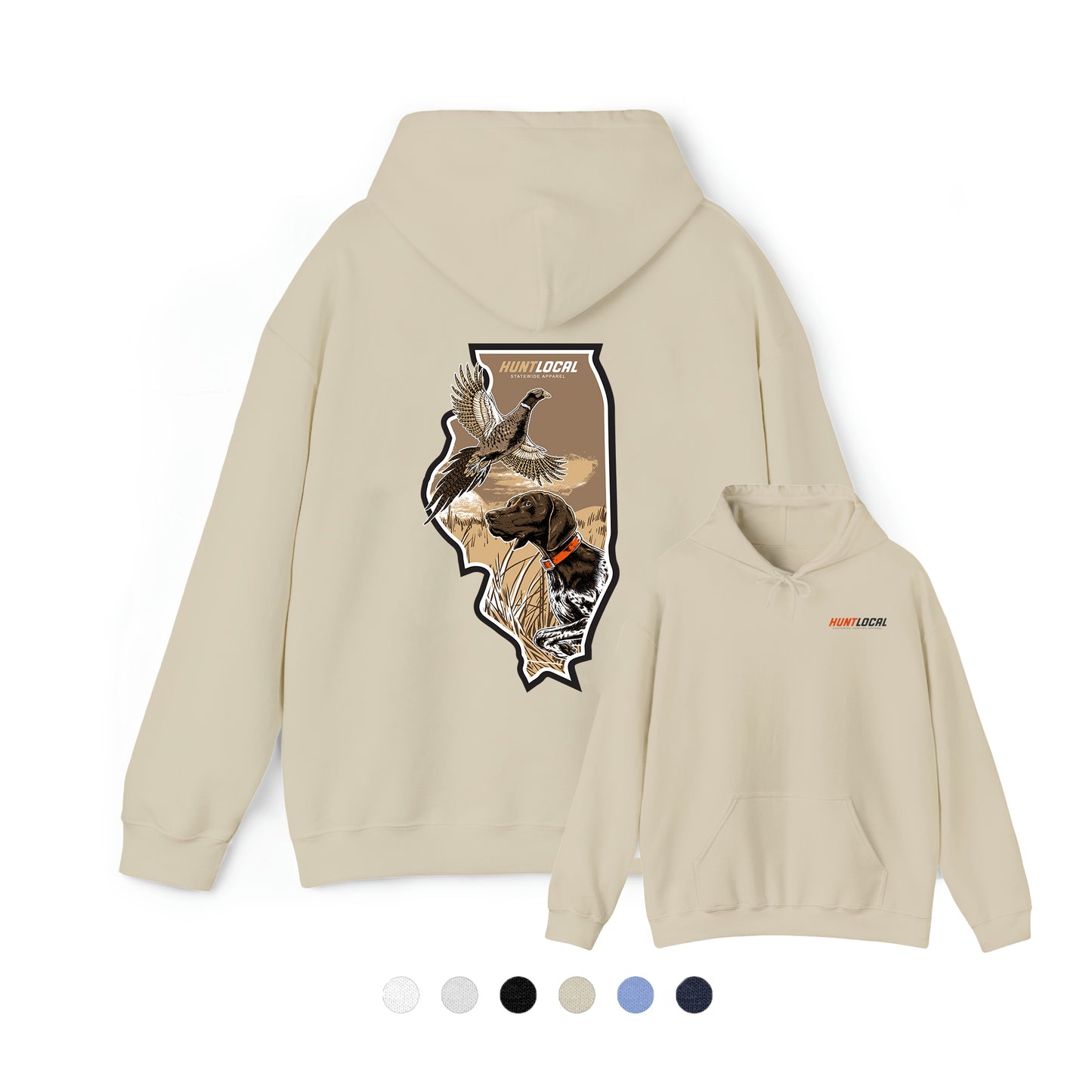 Illinois - Upland Bird Dog Hoodie (back)