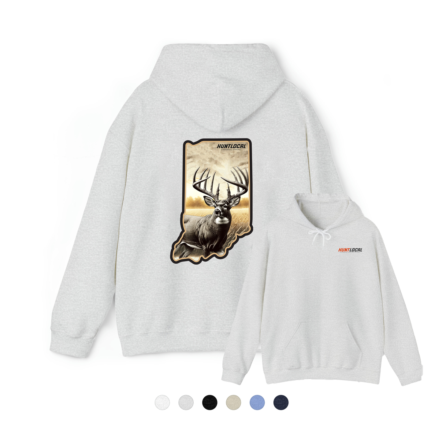 Indiana - Whitetail Buck Hoodie (back)