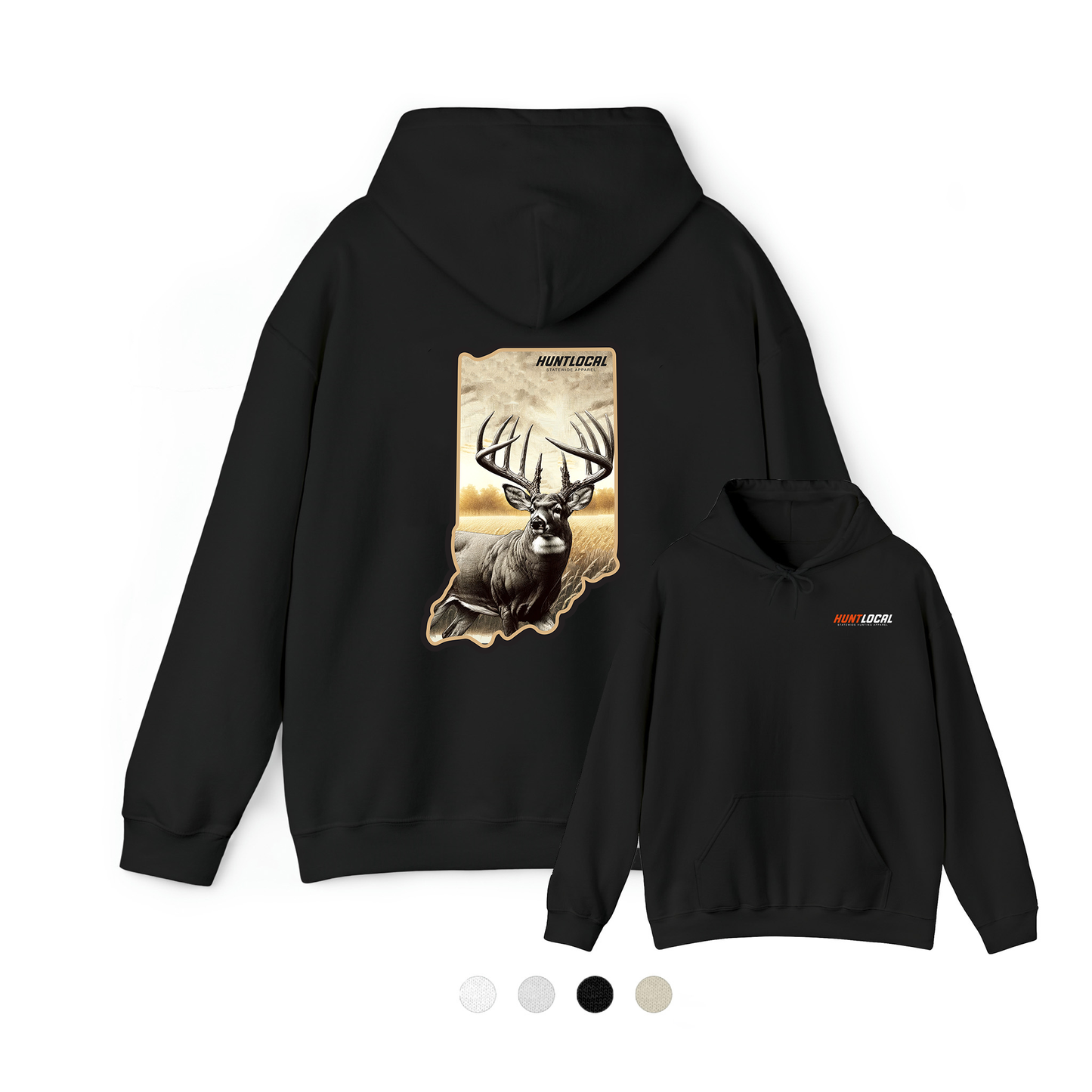 Indiana - Whitetail Buck Hoodie (back)