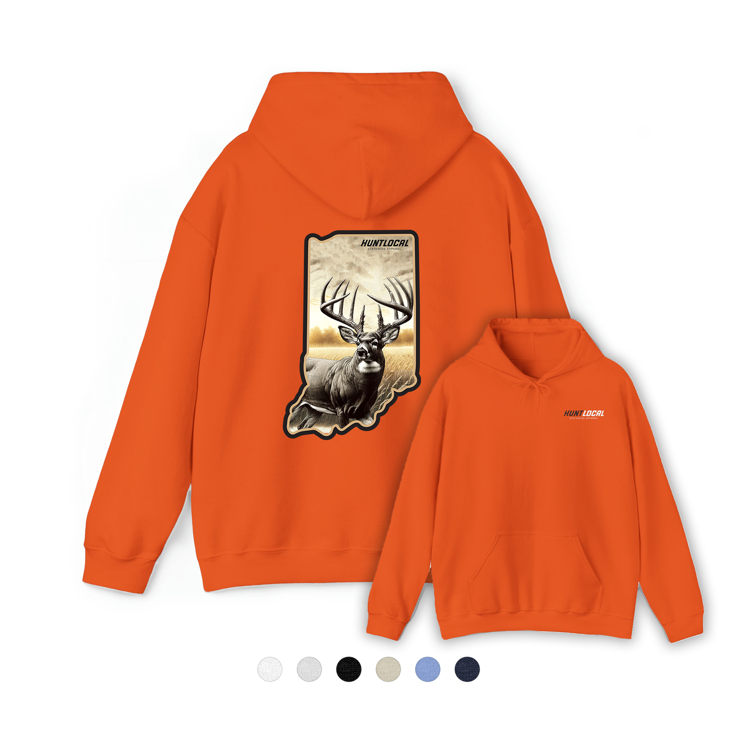 Indiana - Whitetail Buck Hoodie (back)