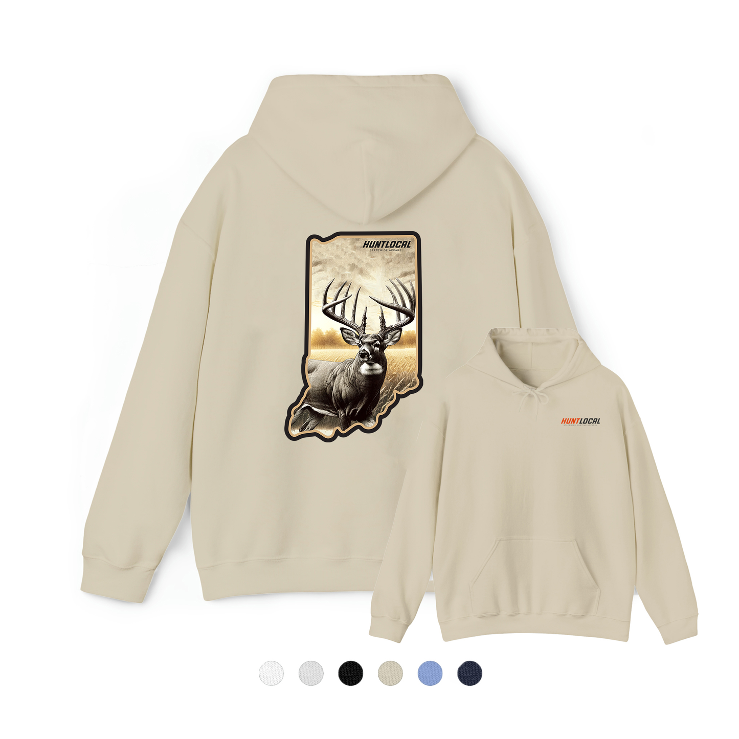 Indiana - Whitetail Buck Hoodie (back)