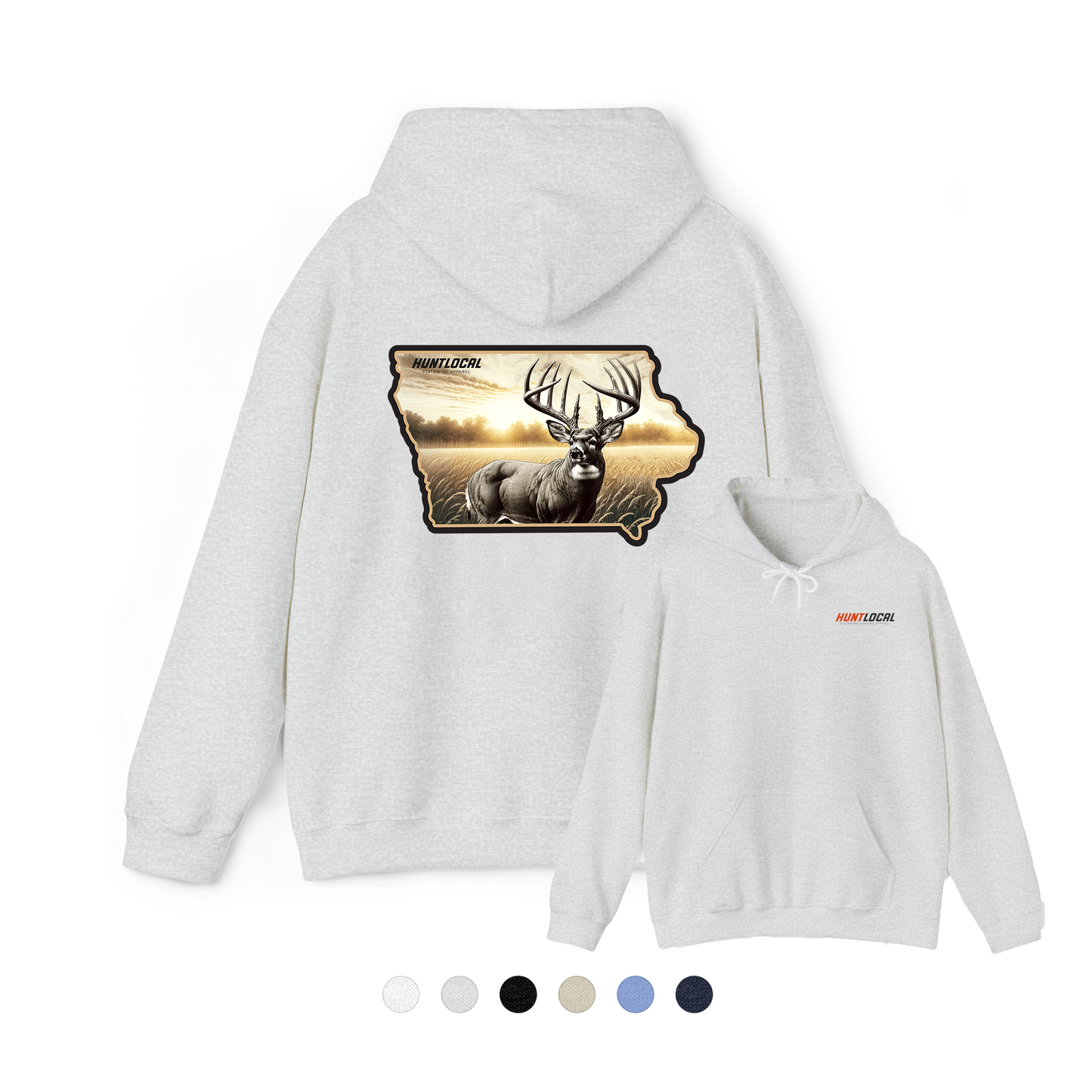 Iowa - Whitetail Buck Hoodie (back)