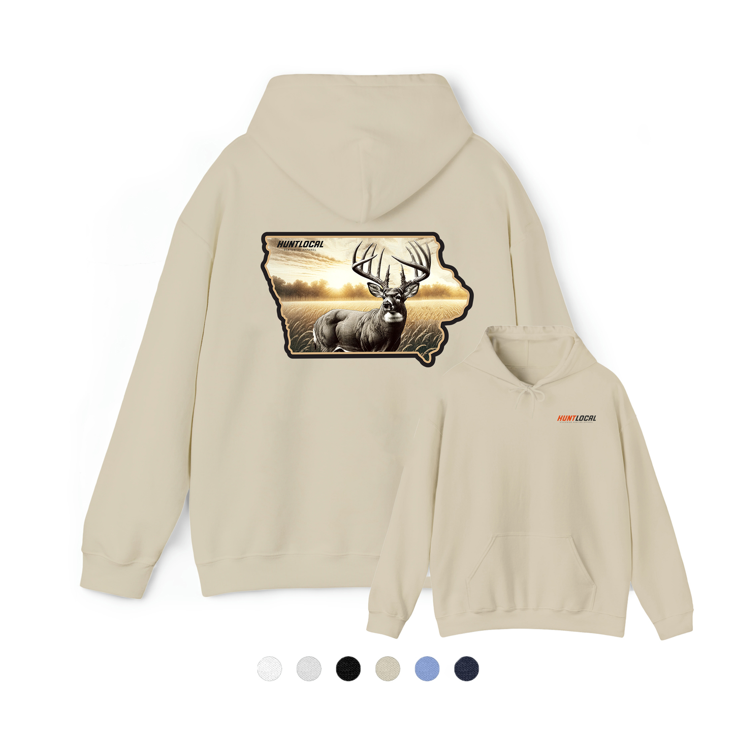 Iowa - Whitetail Buck Hoodie (back)
