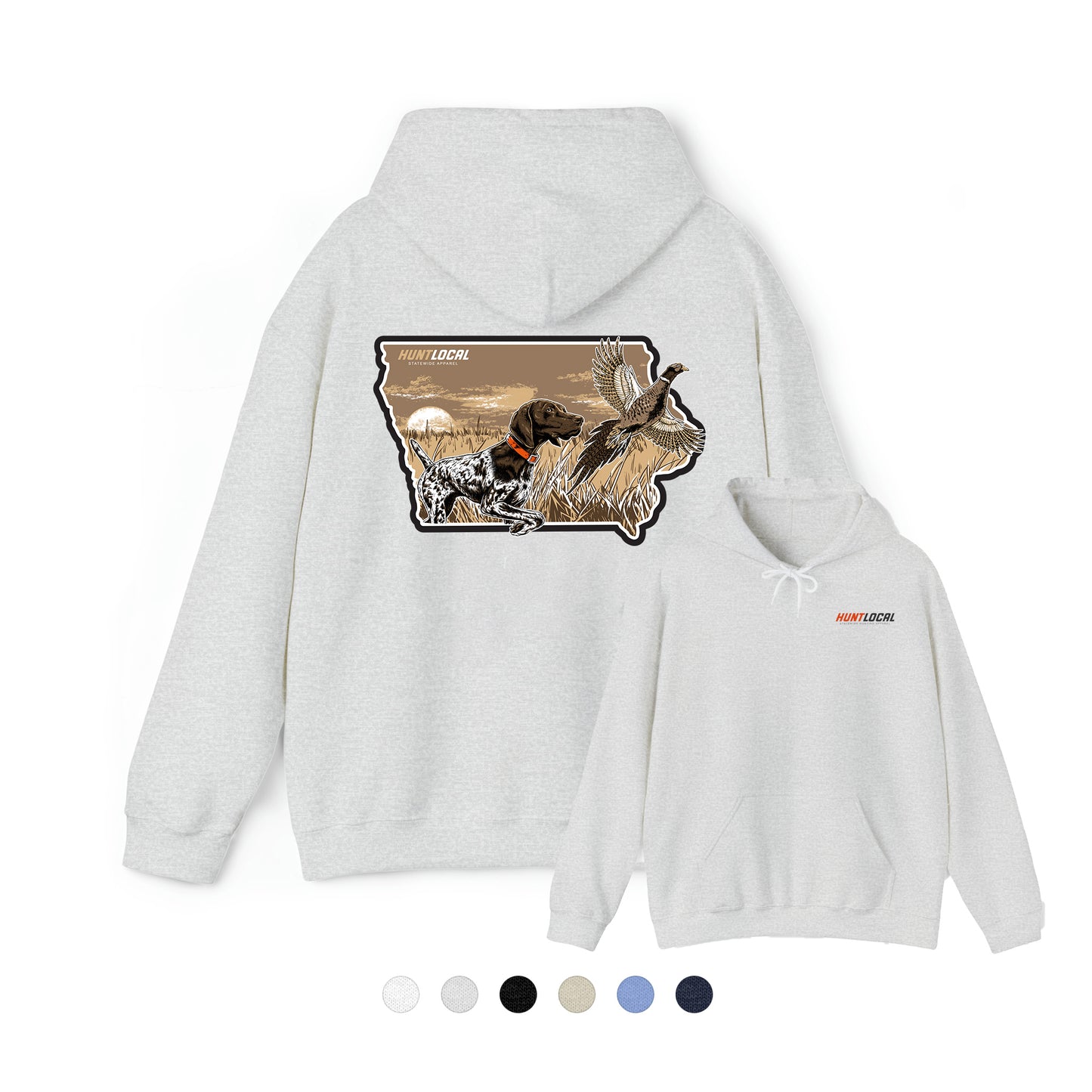 Iowa - Upland Bird Dog Hoodie (back)