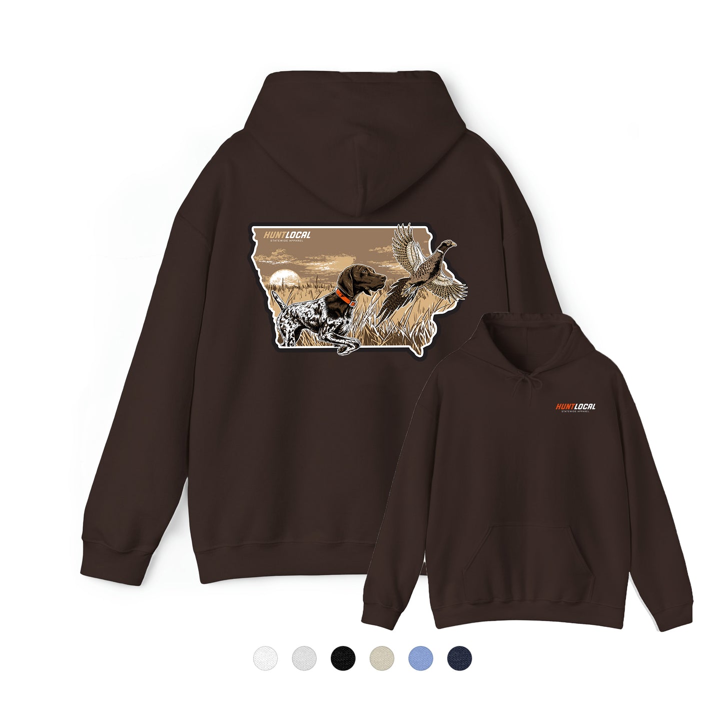 Iowa - Upland Bird Dog Hoodie (back)
