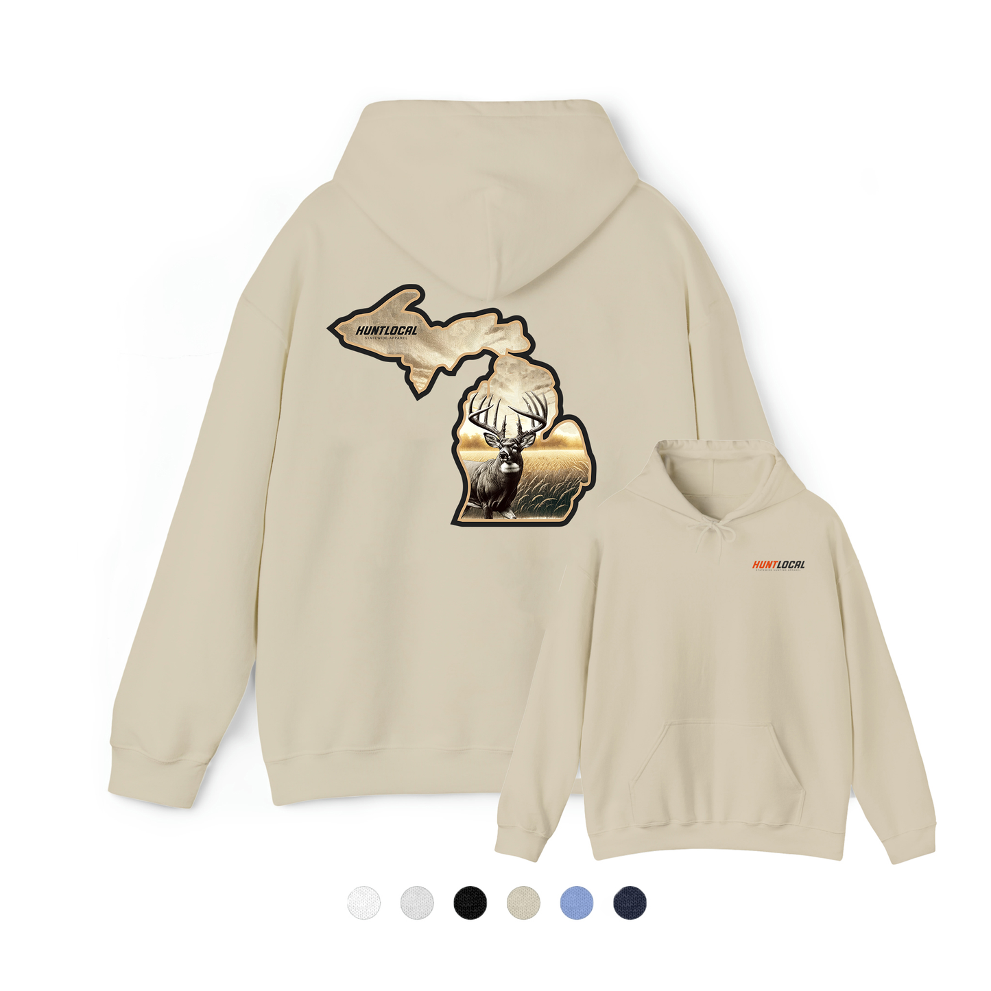 Michigan - Whitetail Buck Hoodie (back)