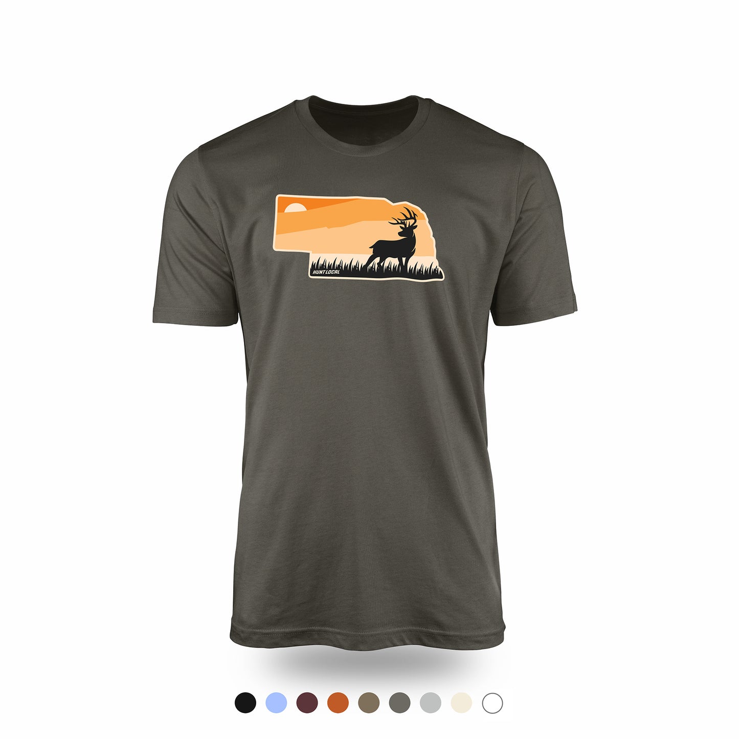 Nebraska - Sunset Buck Front Tee