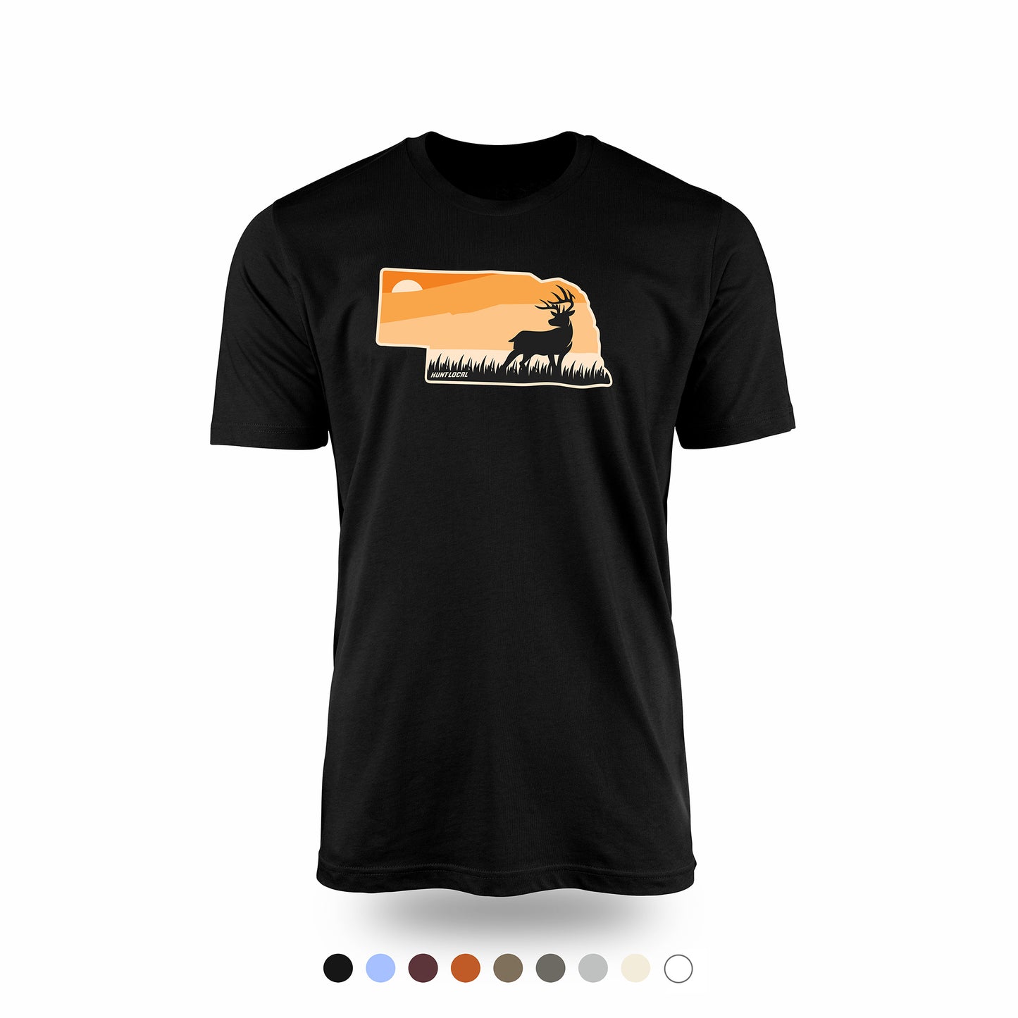 Nebraska - Sunset Buck Front Tee
