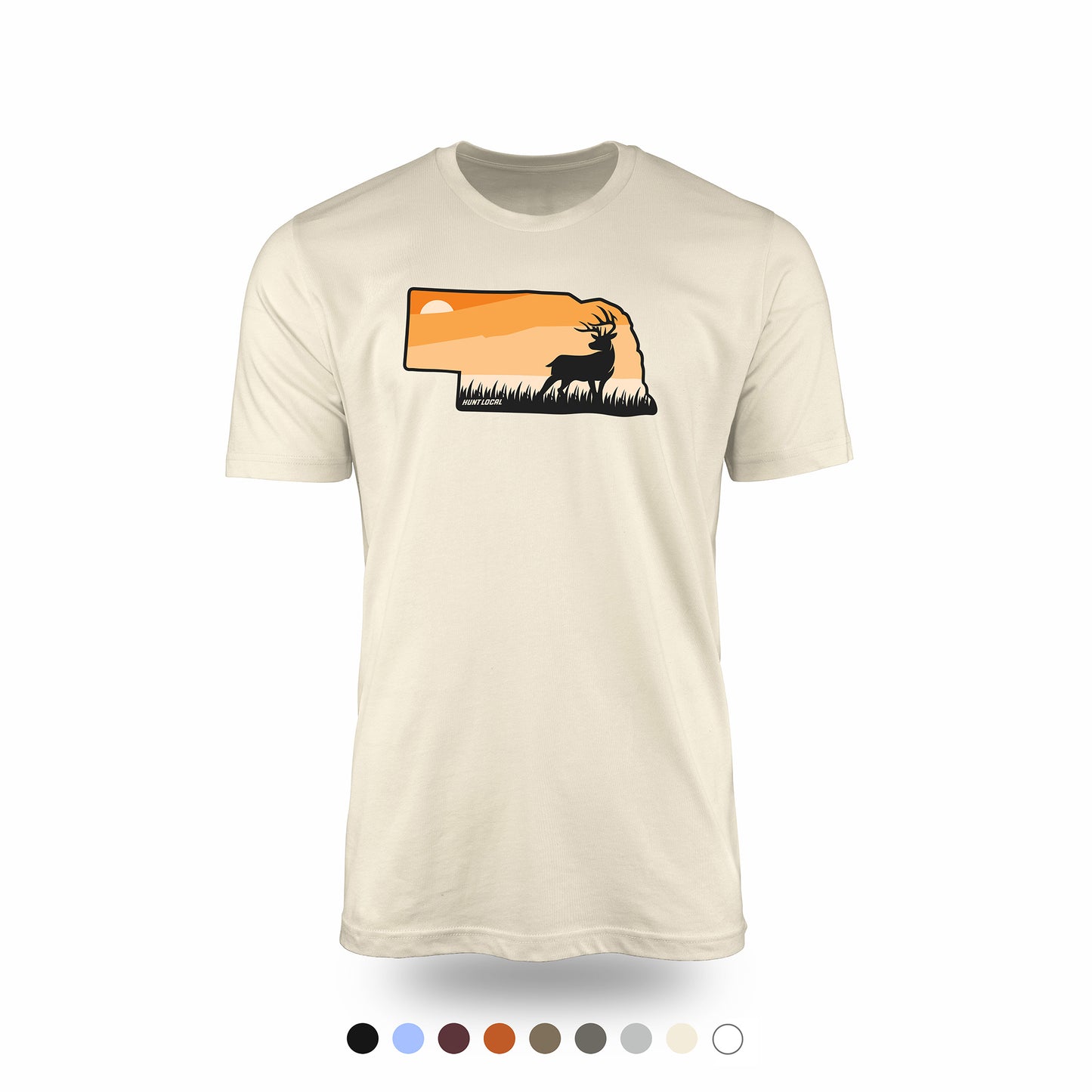 Nebraska - Sunset Buck Front Tee