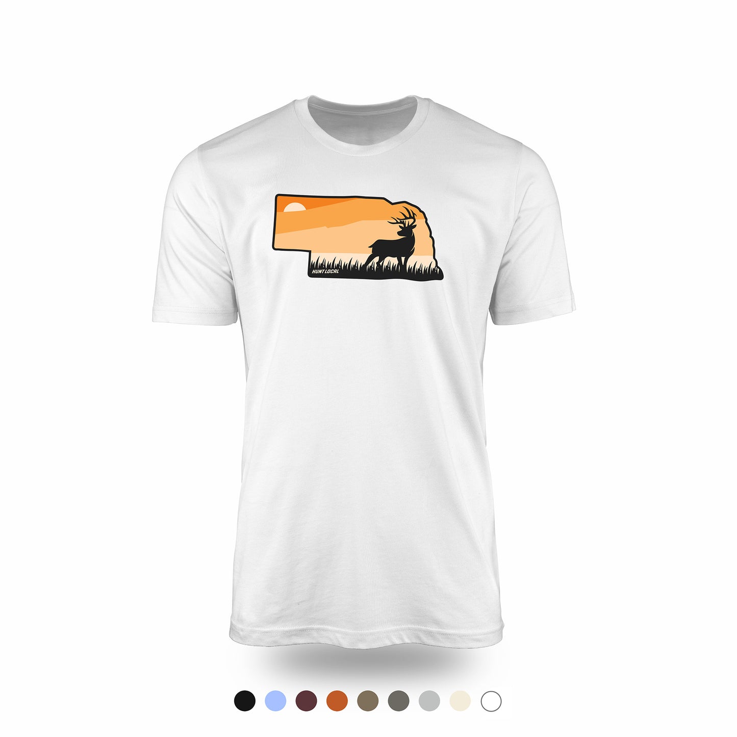 Nebraska - Sunset Buck Front Tee