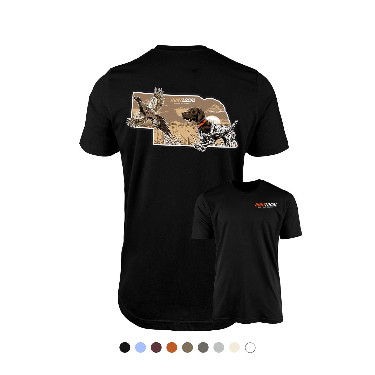 Nebraska - Upland Bird Dog Tee (back)