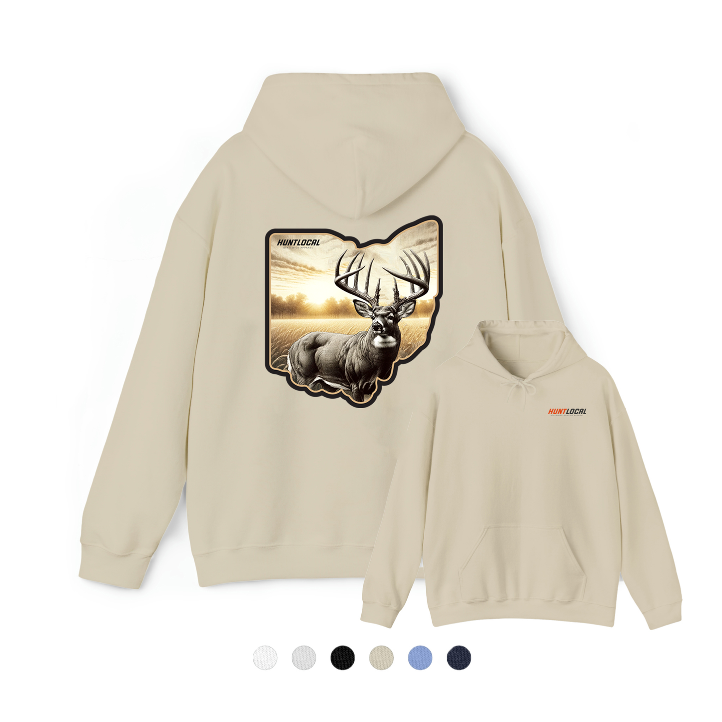 Ohio - Whitetail Buck Hoodie (back)