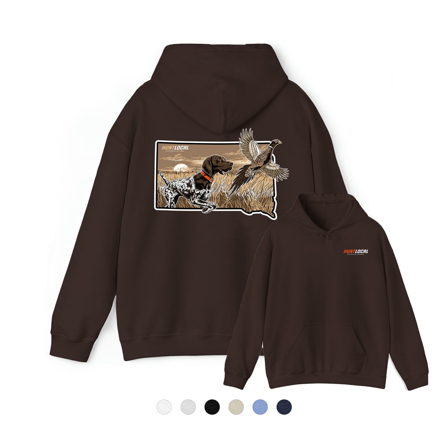 South Dakota - Upland Bird Dog Hoodie (back)