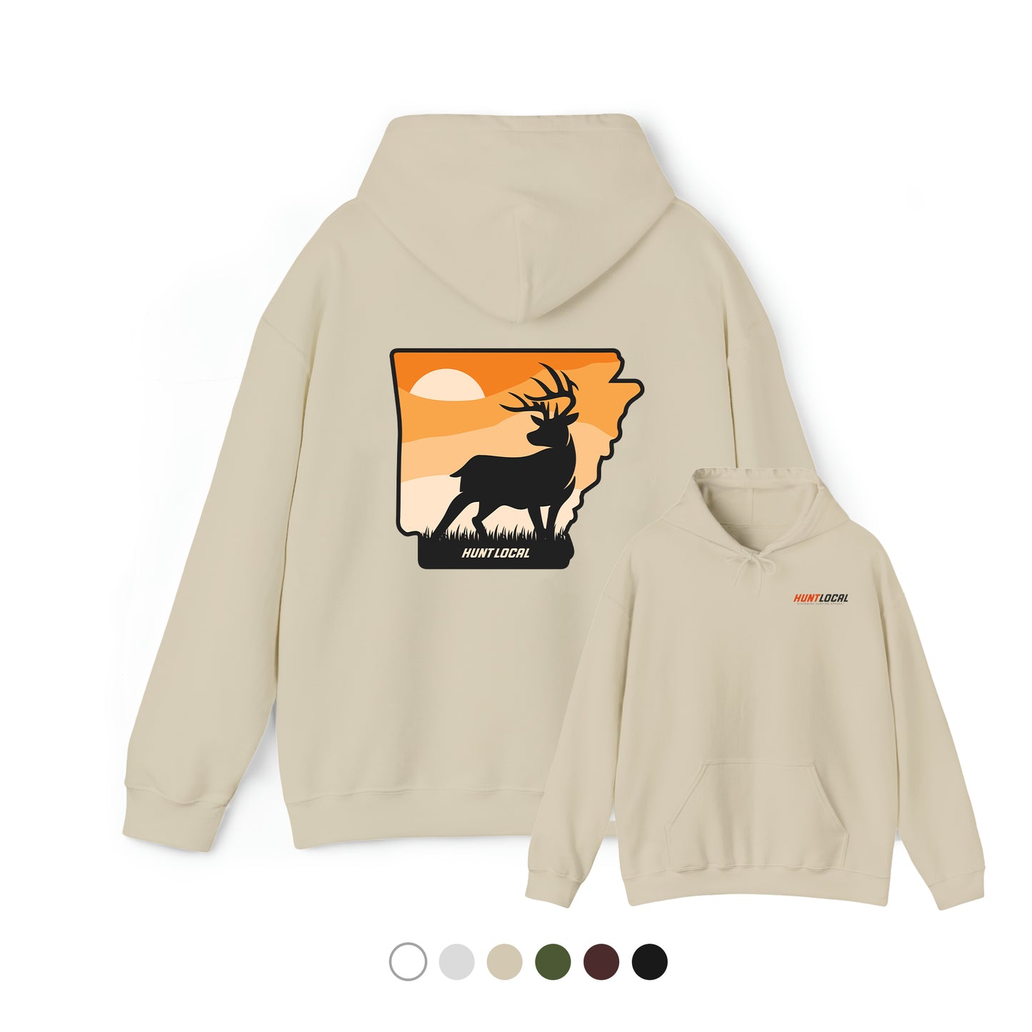 Arkansas - Sunset Buck Hoodie (back)