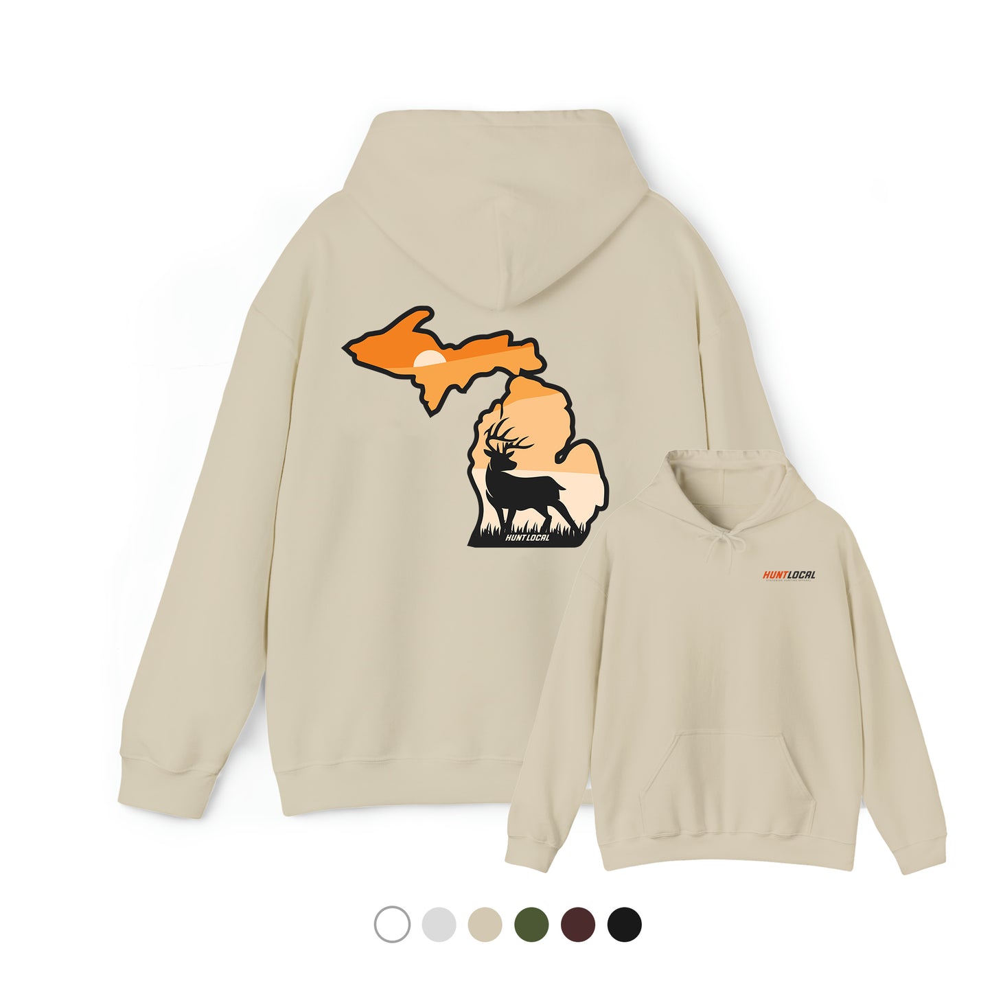Michigan - Sunset Buck Hoodie (back)
