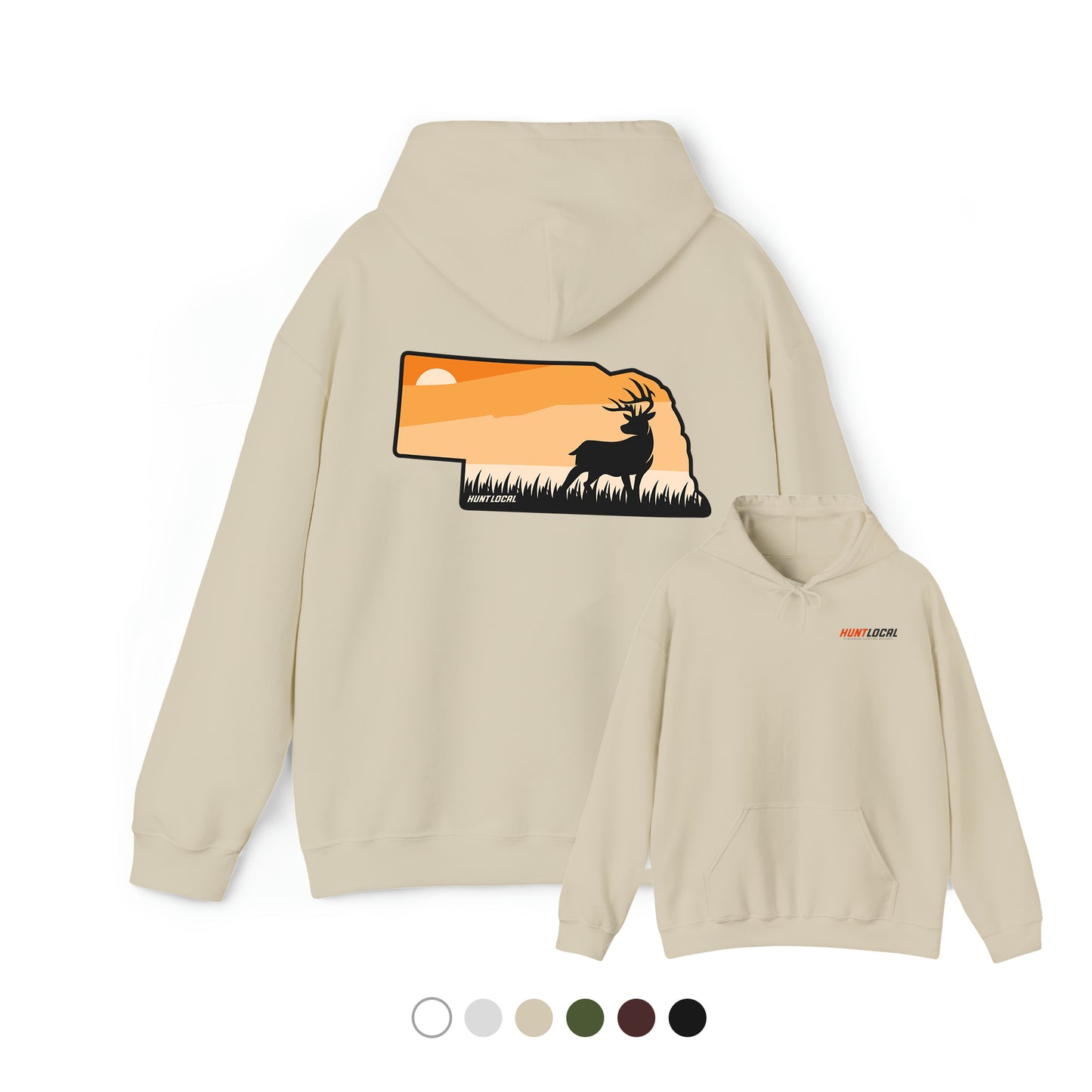 Nebraska - Sunset Buck Hoodie (back)