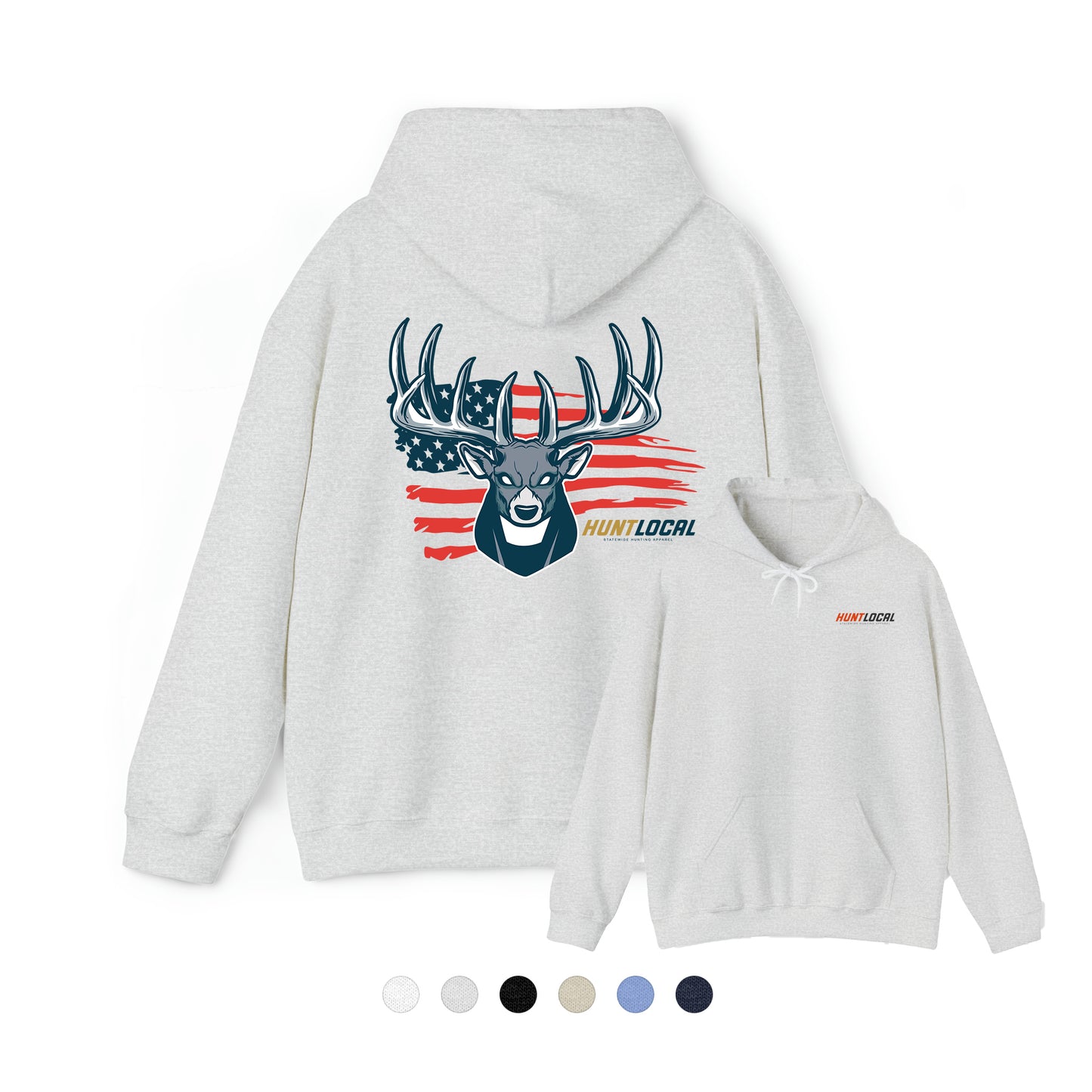 USA - Patriot Buck Distressed Hoodie (back)