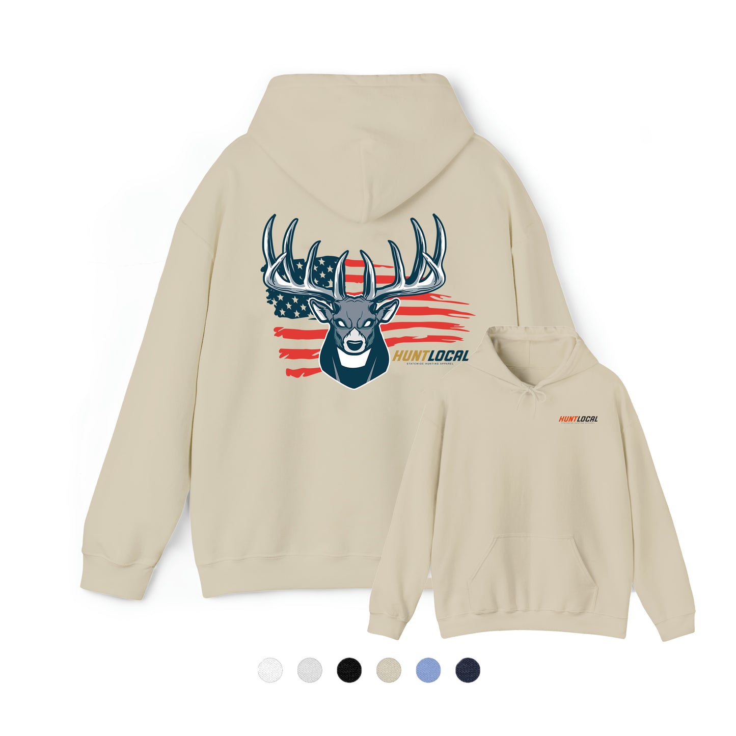 USA - Patriot Buck Distressed Hoodie (back)