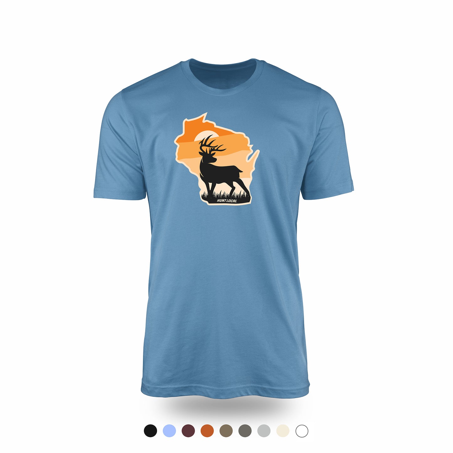 Wisconsin - Sunset Buck Front Tee