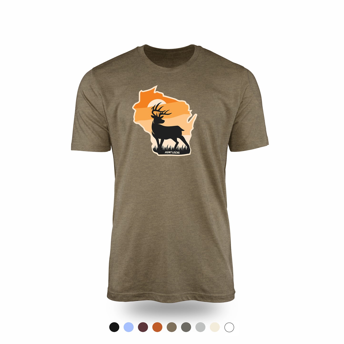 Wisconsin - Sunset Buck Front Tee