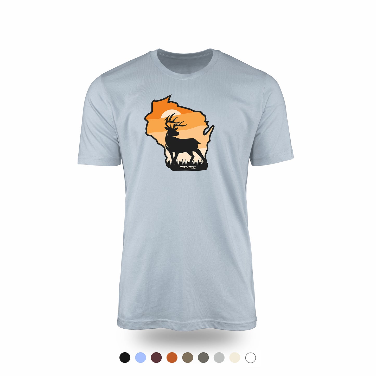 Wisconsin - Sunset Buck Front Tee