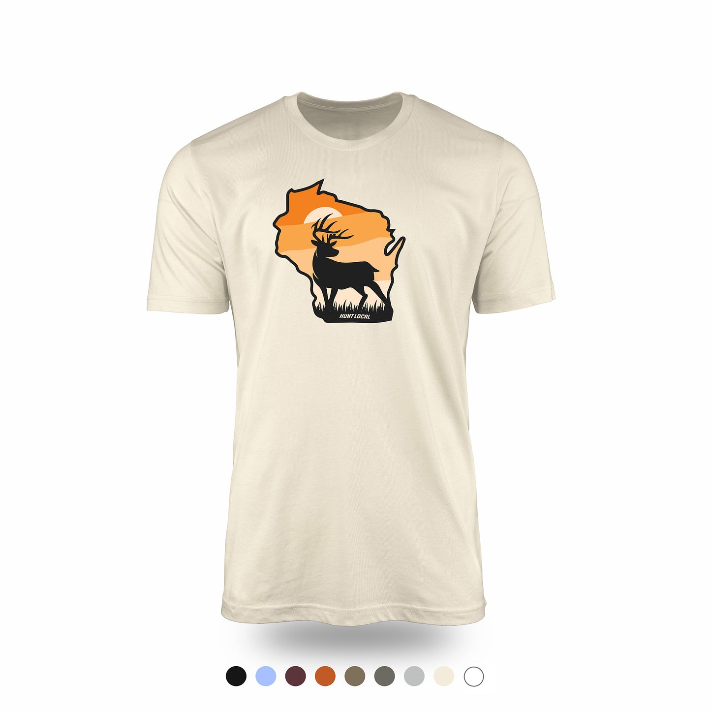 Wisconsin - Sunset Buck Front Tee