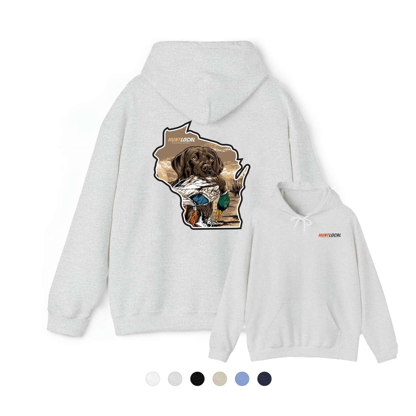 Wisconsin - Waterfowl Lab Hoodie (back)
