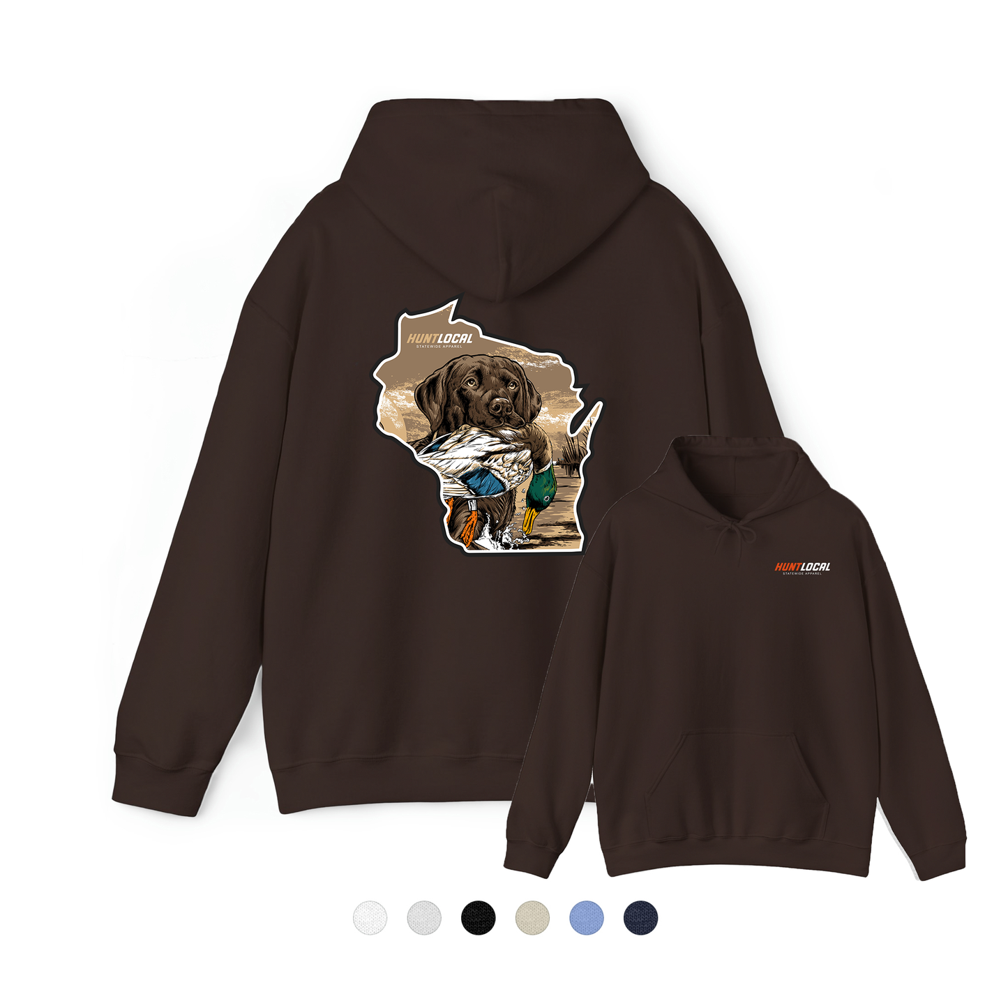 Wisconsin - Waterfowl Lab Hoodie (back)