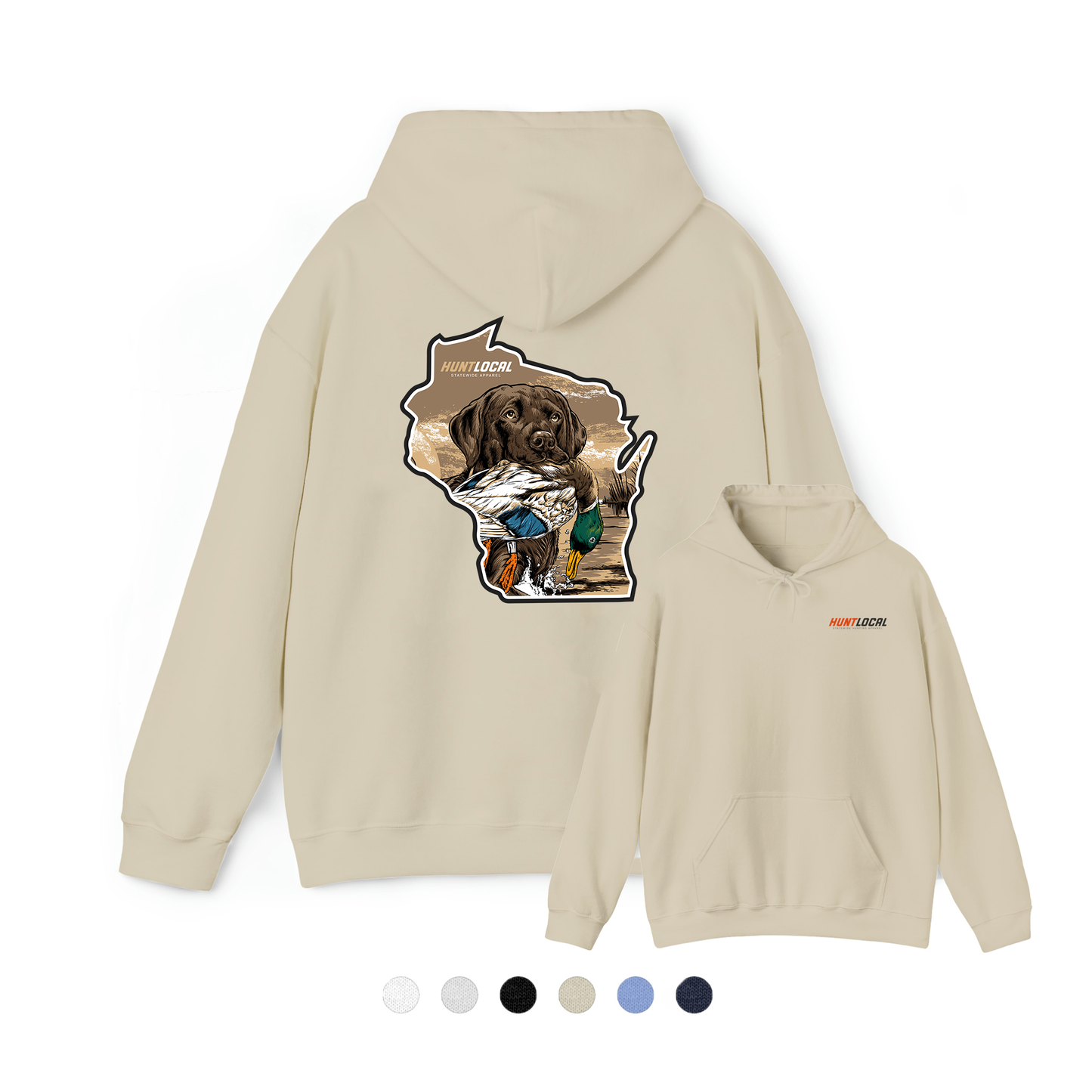 Wisconsin - Waterfowl Lab Hoodie (back)
