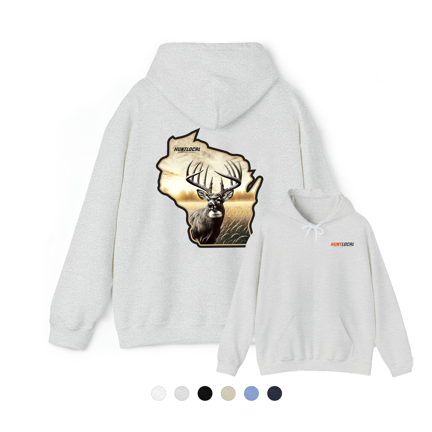 Wisconsin - Whitetail Buck Hoodie (back)