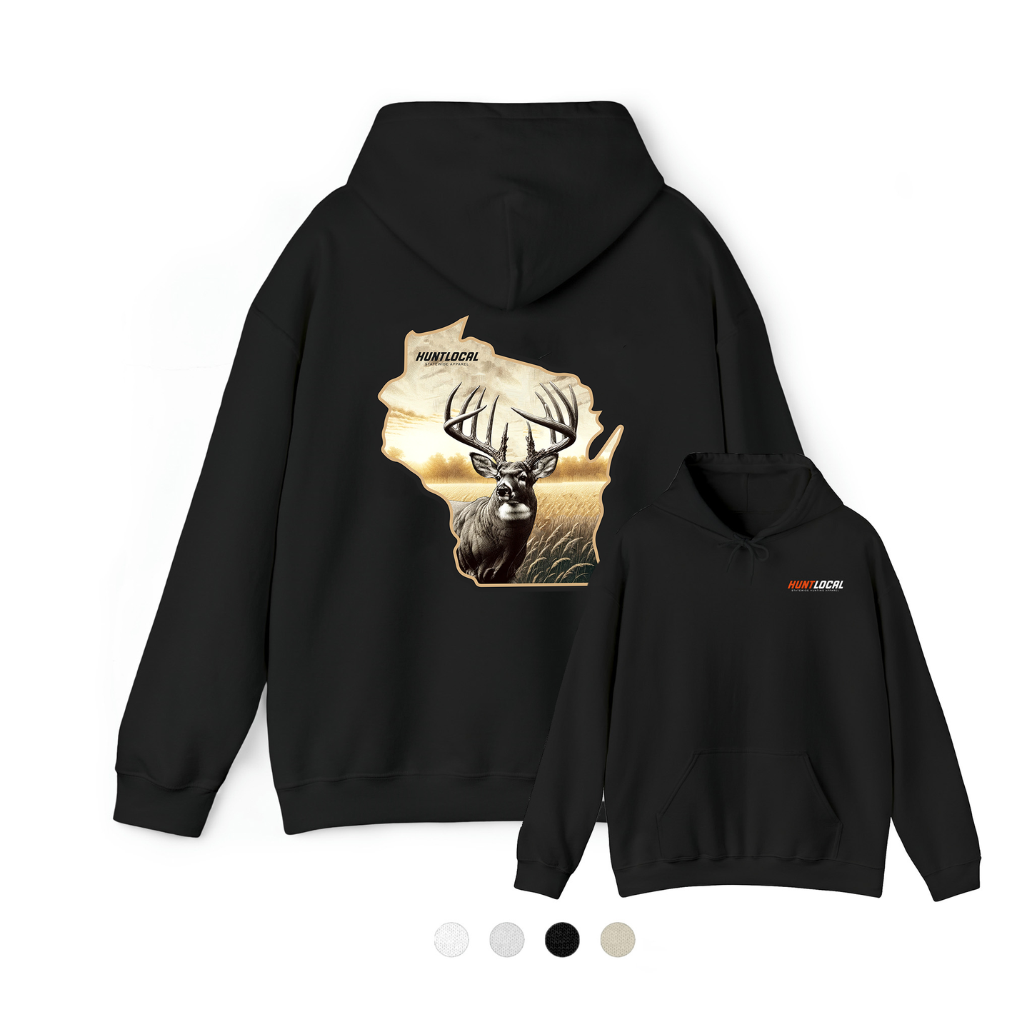 Wisconsin - Whitetail Buck Hoodie (back)