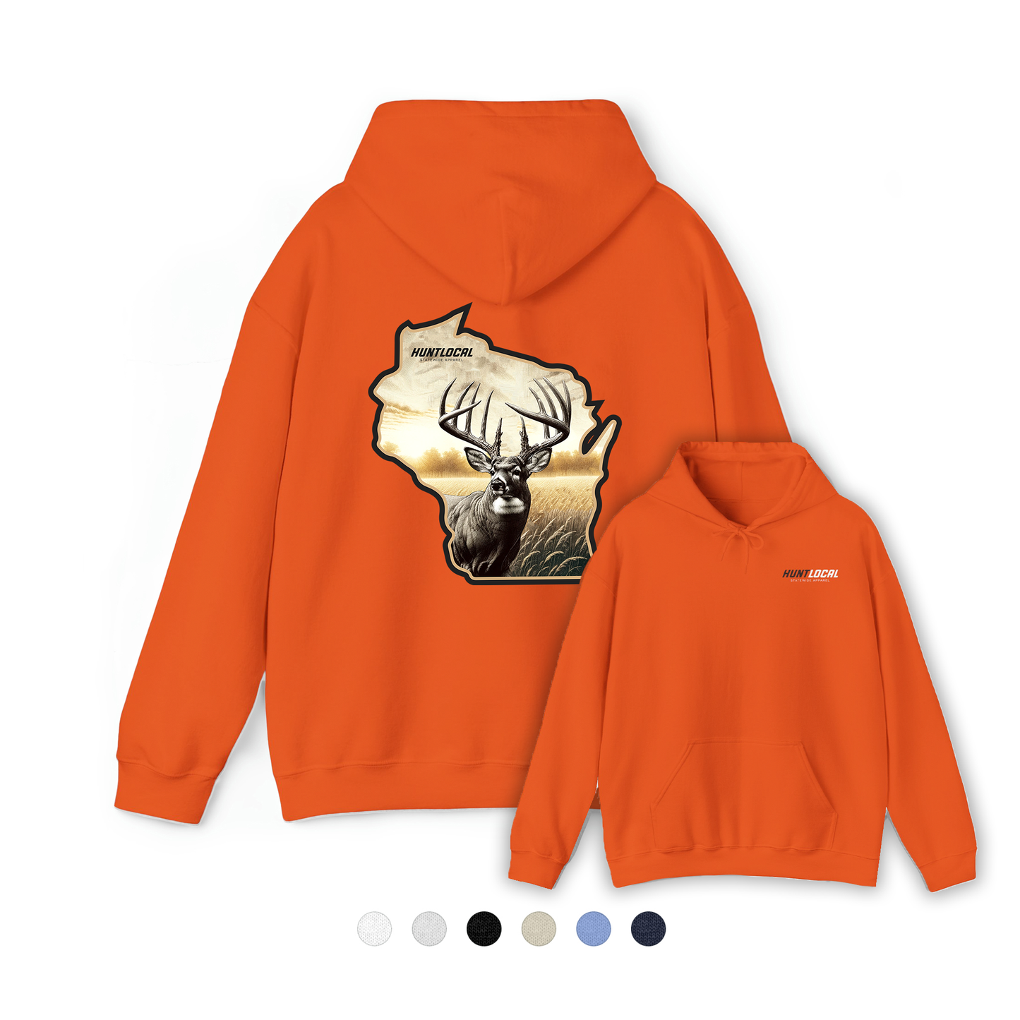 Wisconsin - Whitetail Buck Hoodie (back)