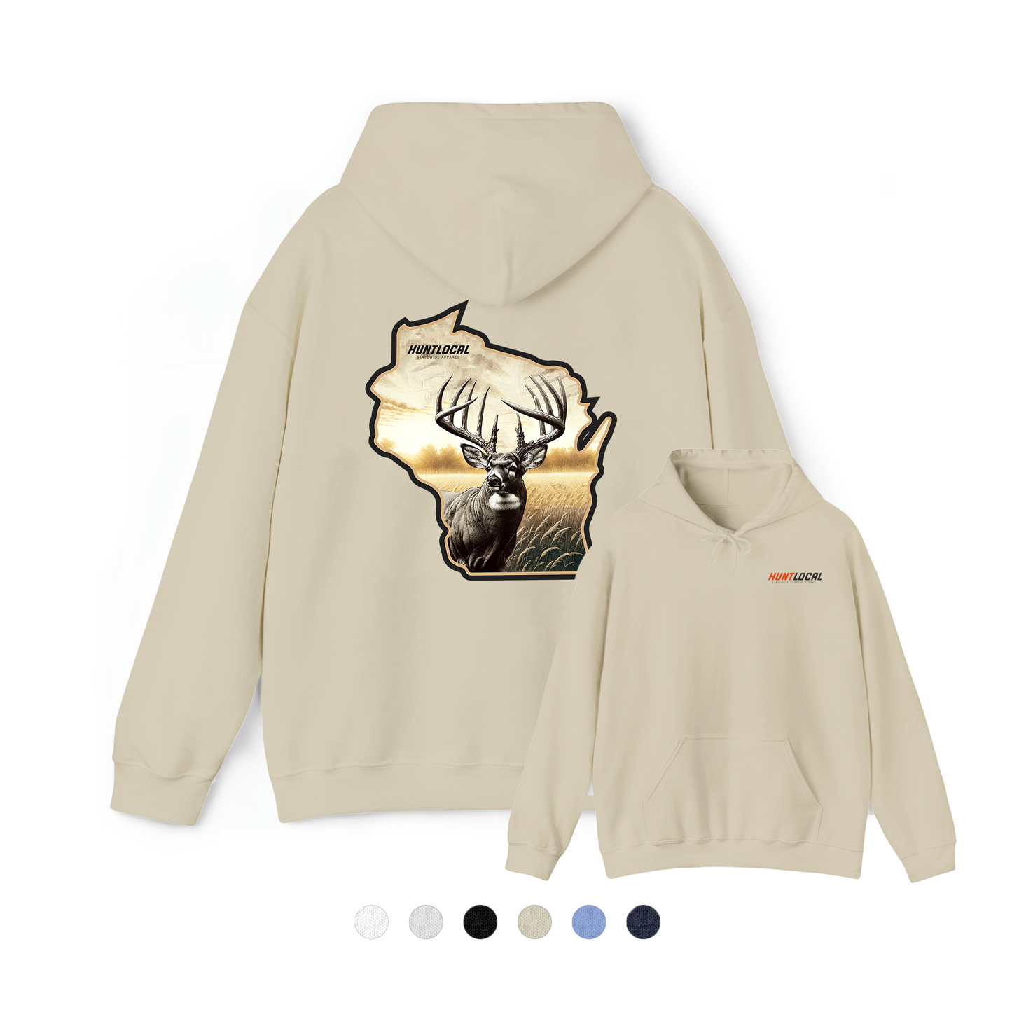 Wisconsin - Whitetail Buck Hoodie (back)