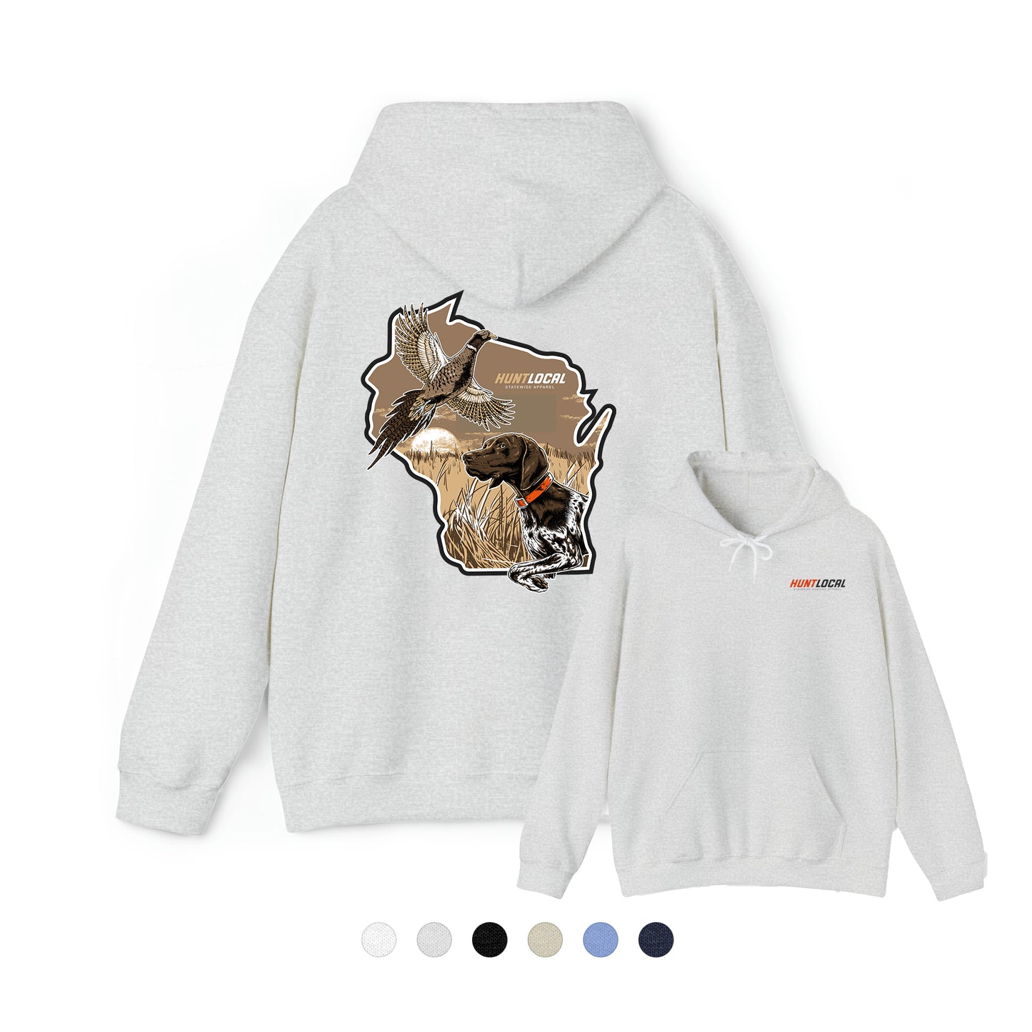 Wisconsin - Upland Bird Dog Hoodie (back)