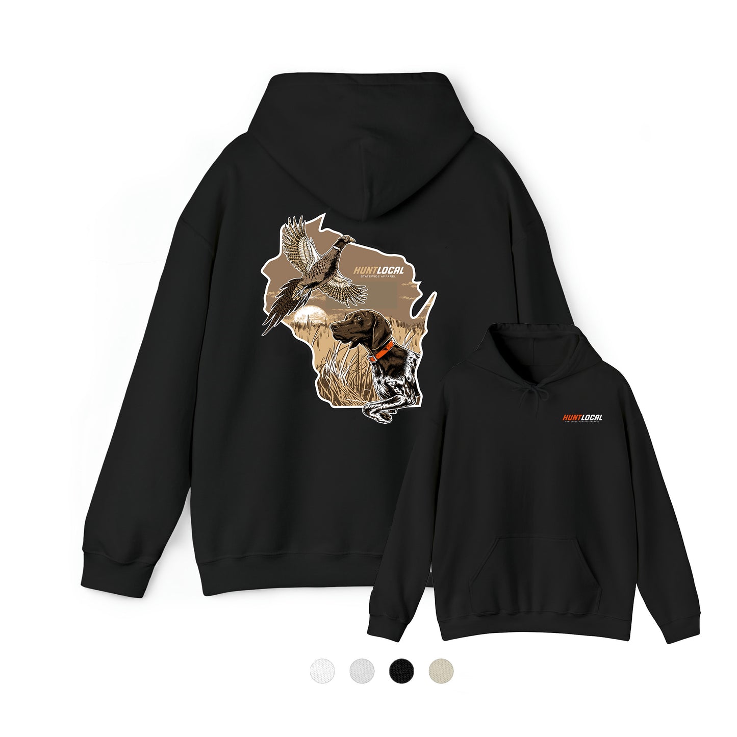 Wisconsin - Upland Bird Dog Hoodie (back)