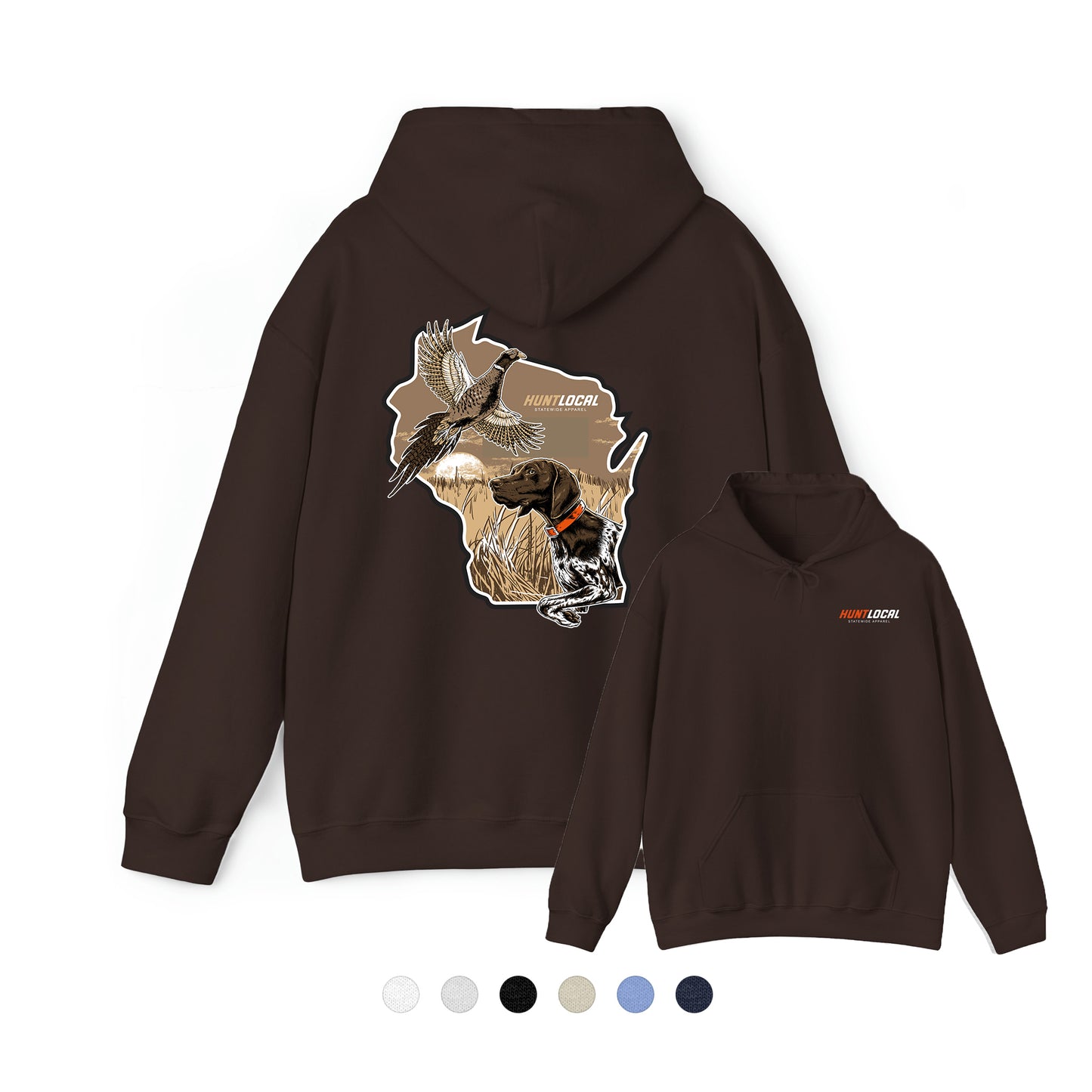 Wisconsin - Upland Bird Dog Hoodie (back)