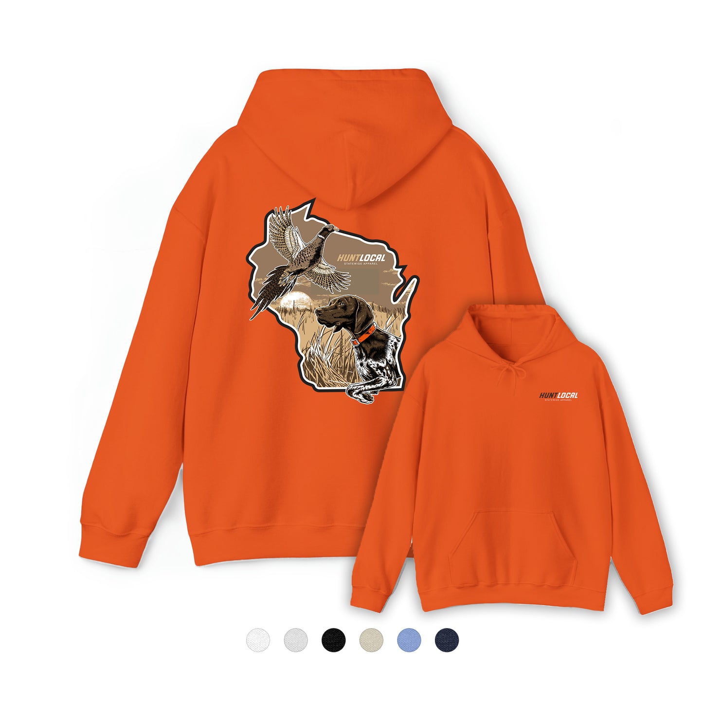 Wisconsin - Upland Bird Dog Hoodie (back)