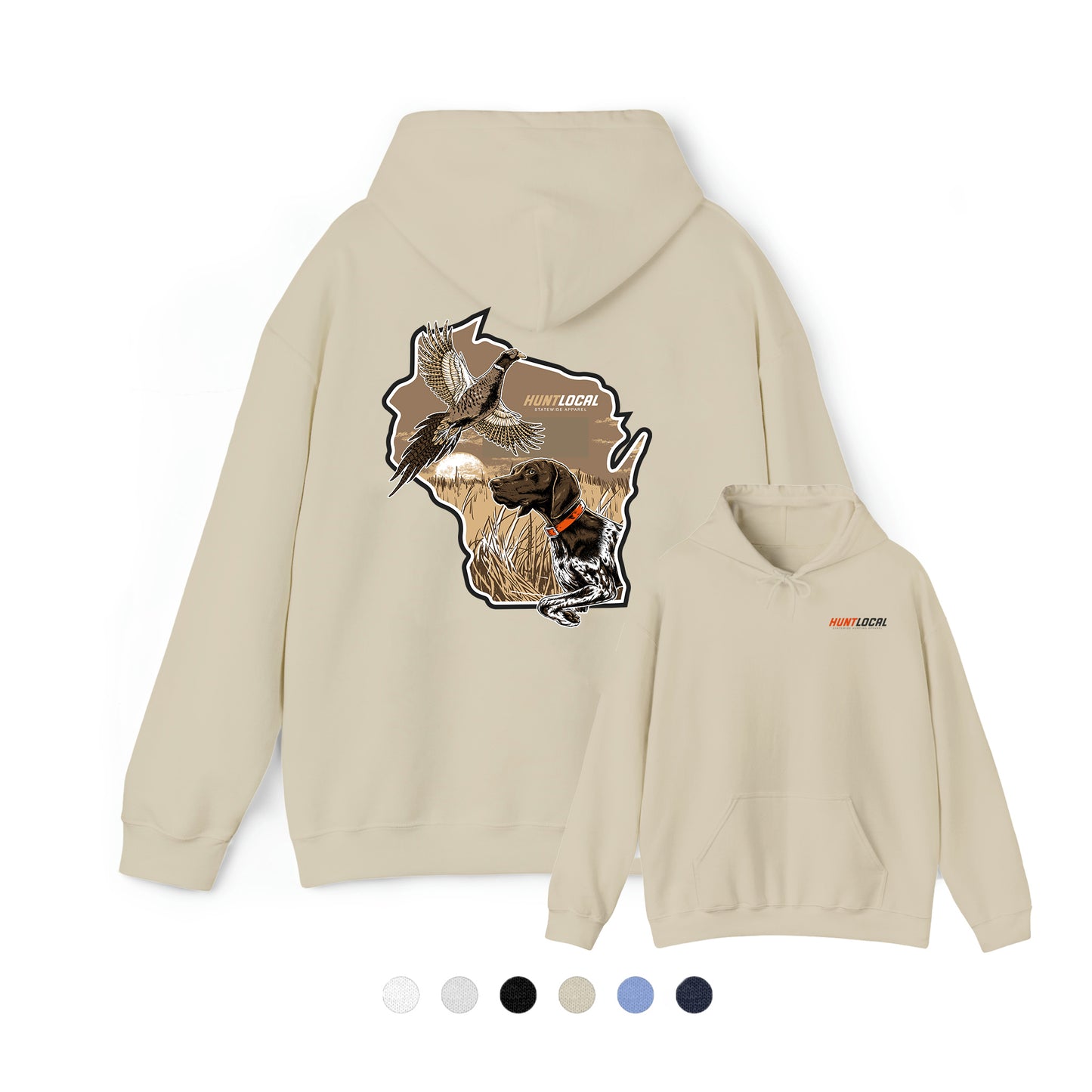 Wisconsin - Upland Bird Dog Hoodie (back)