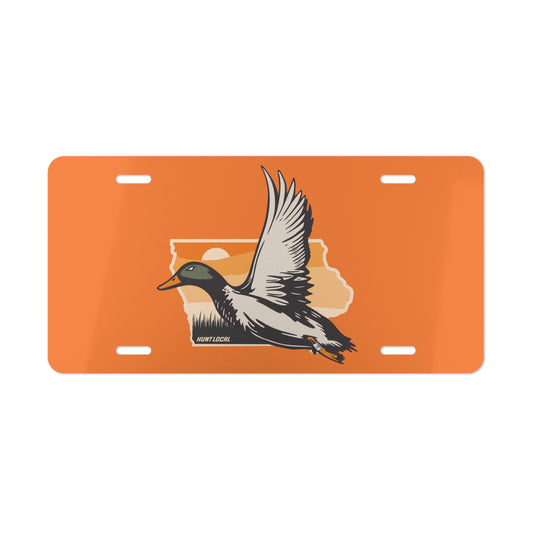 Iowa - Waterfowl License Plate (orange)