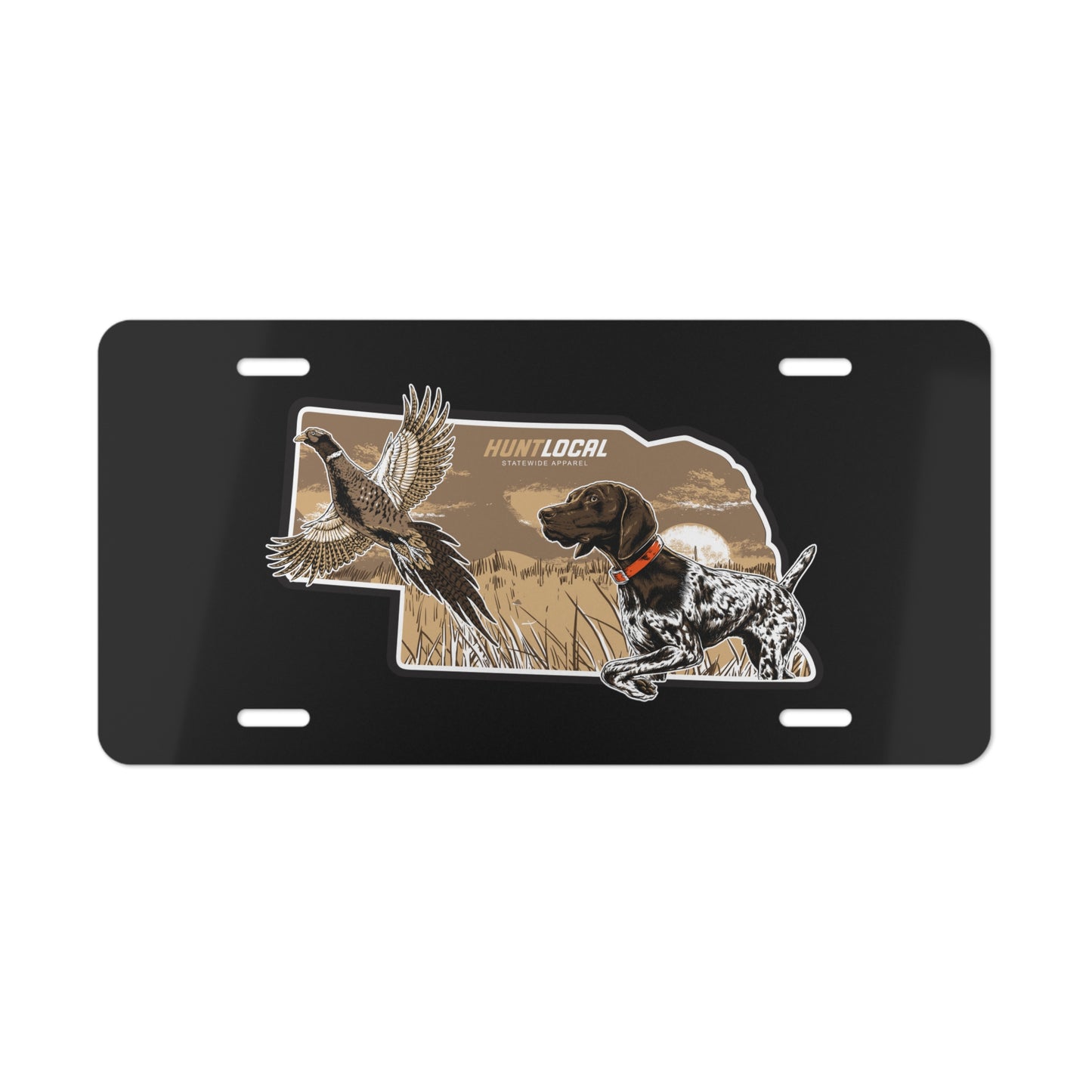 Nebraska - Upland License Plate (black)