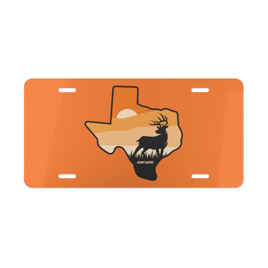 Texas - Sunset Buck License Plate (orange)