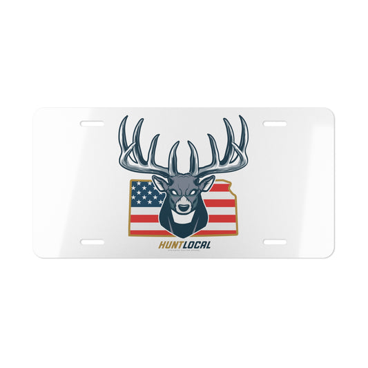 Kansas - Alpha Buck License Plate (white)