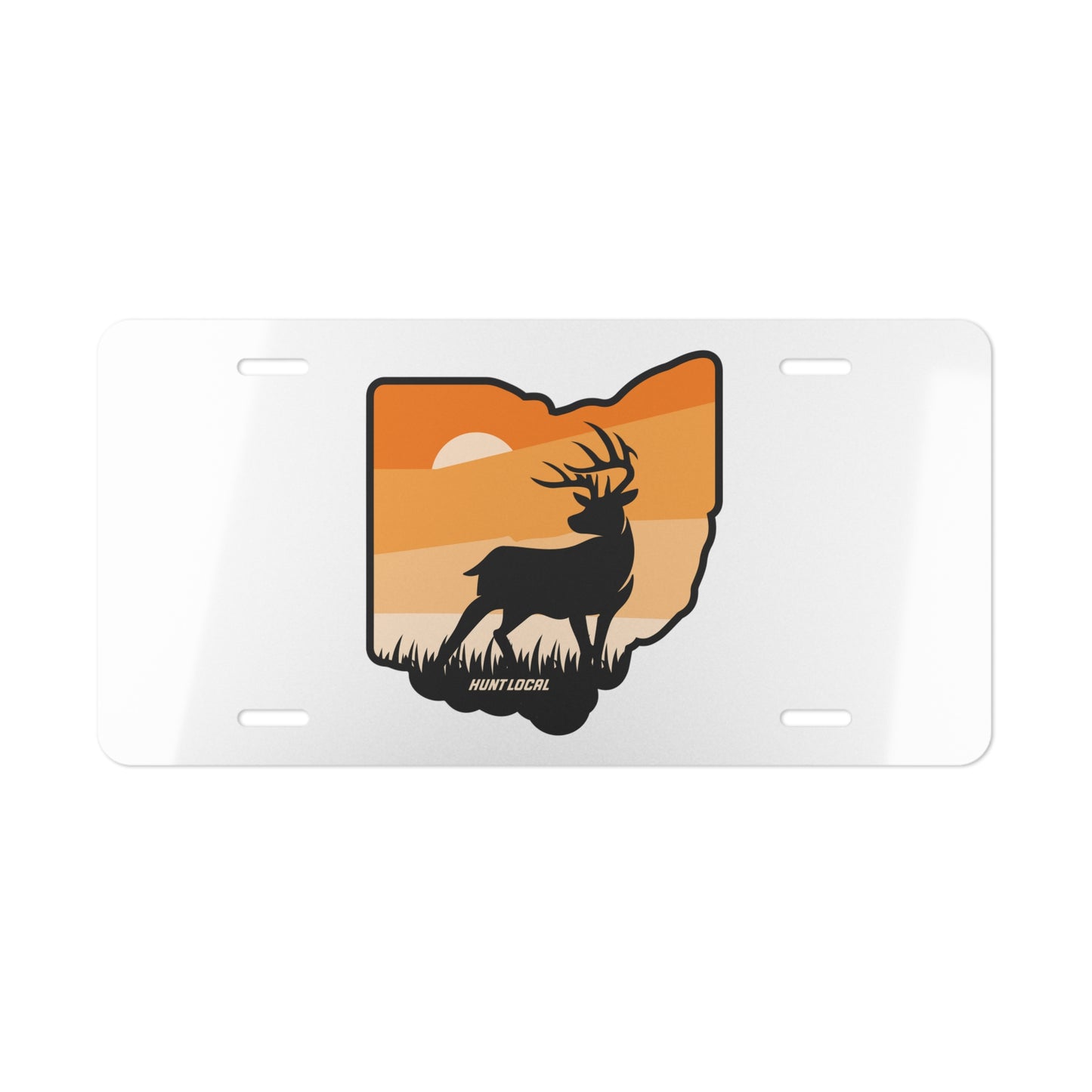 Ohio - Sunset Buck License Plate (white)