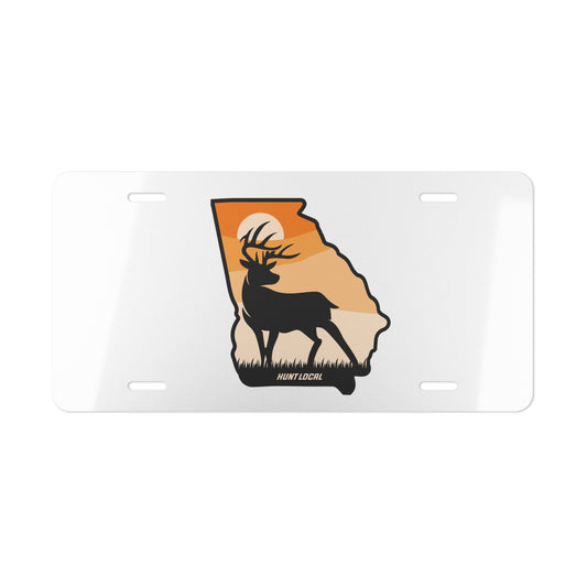 Georgia - Sunset Buck License Plate (white)