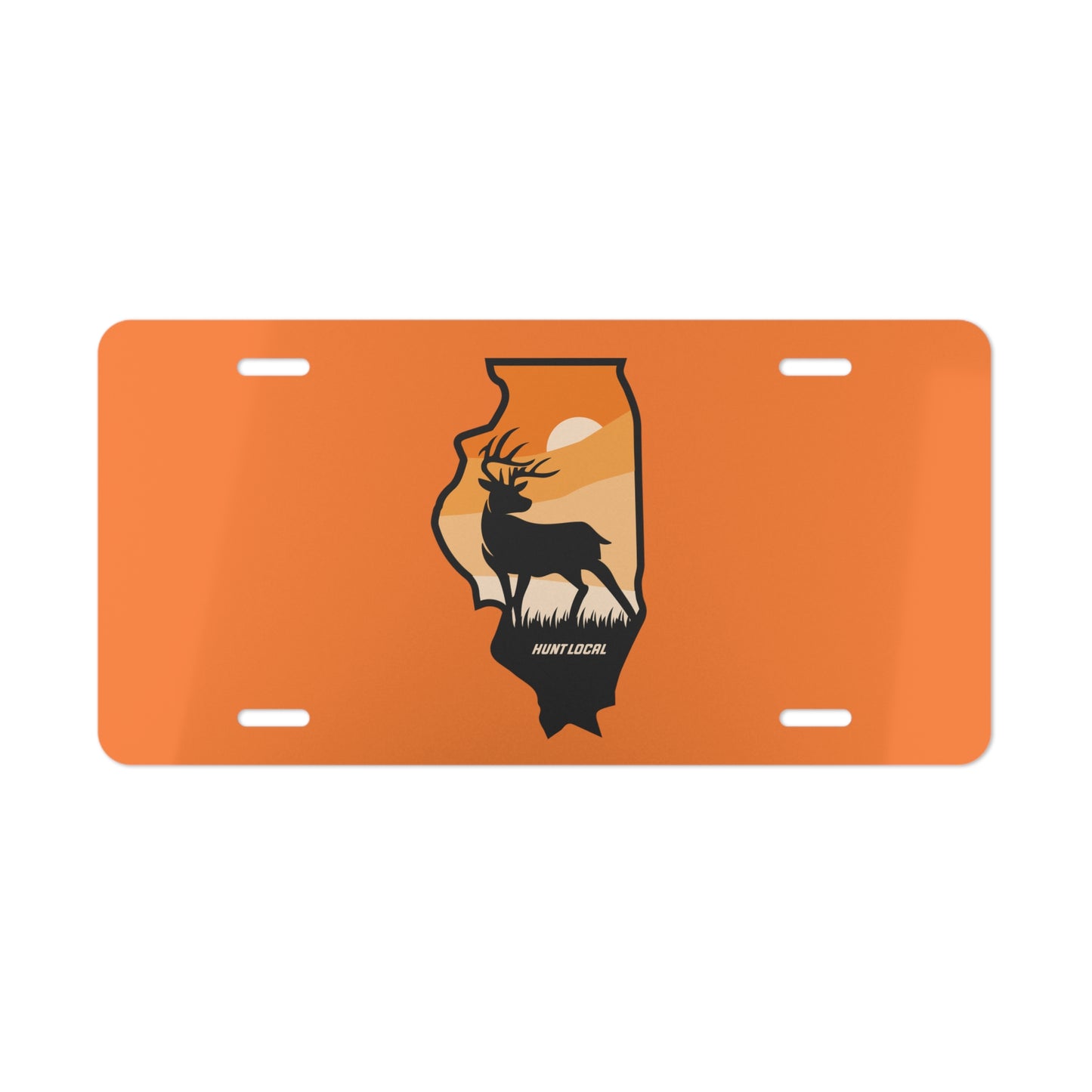 Illinois - Sunset Buck License Plate (orange)