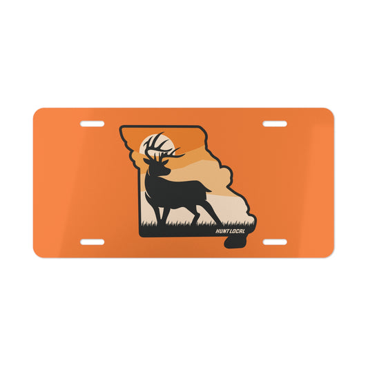 Missouri - Sunset Buck License Plate (orange)