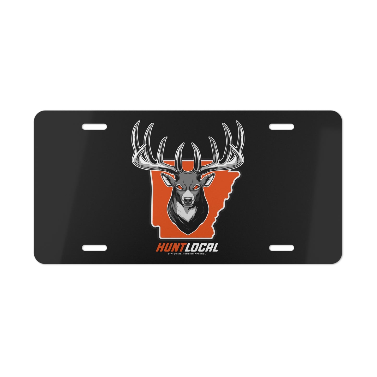 Arkansas - Alpha Buck License Plate (black)