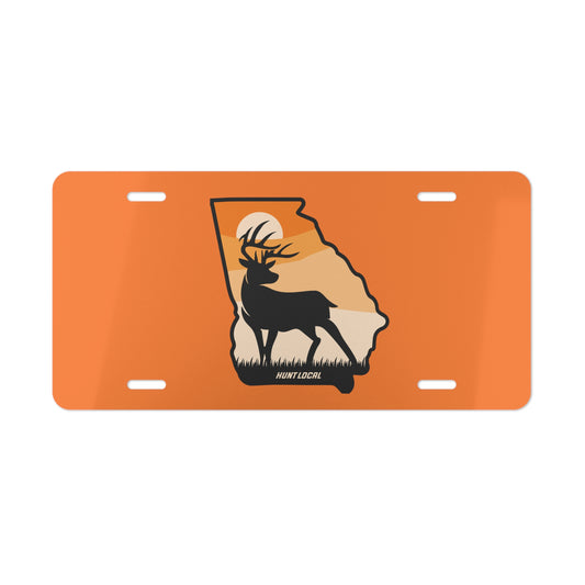 Georgia - Sunset Buck License Plate (orange)